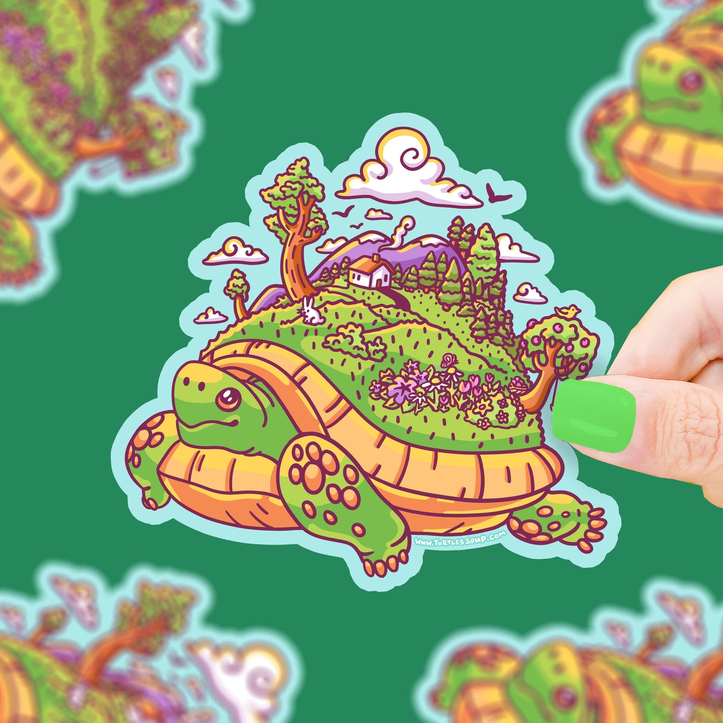 Giant Tortoise Walking Landship Vinyl Sticker