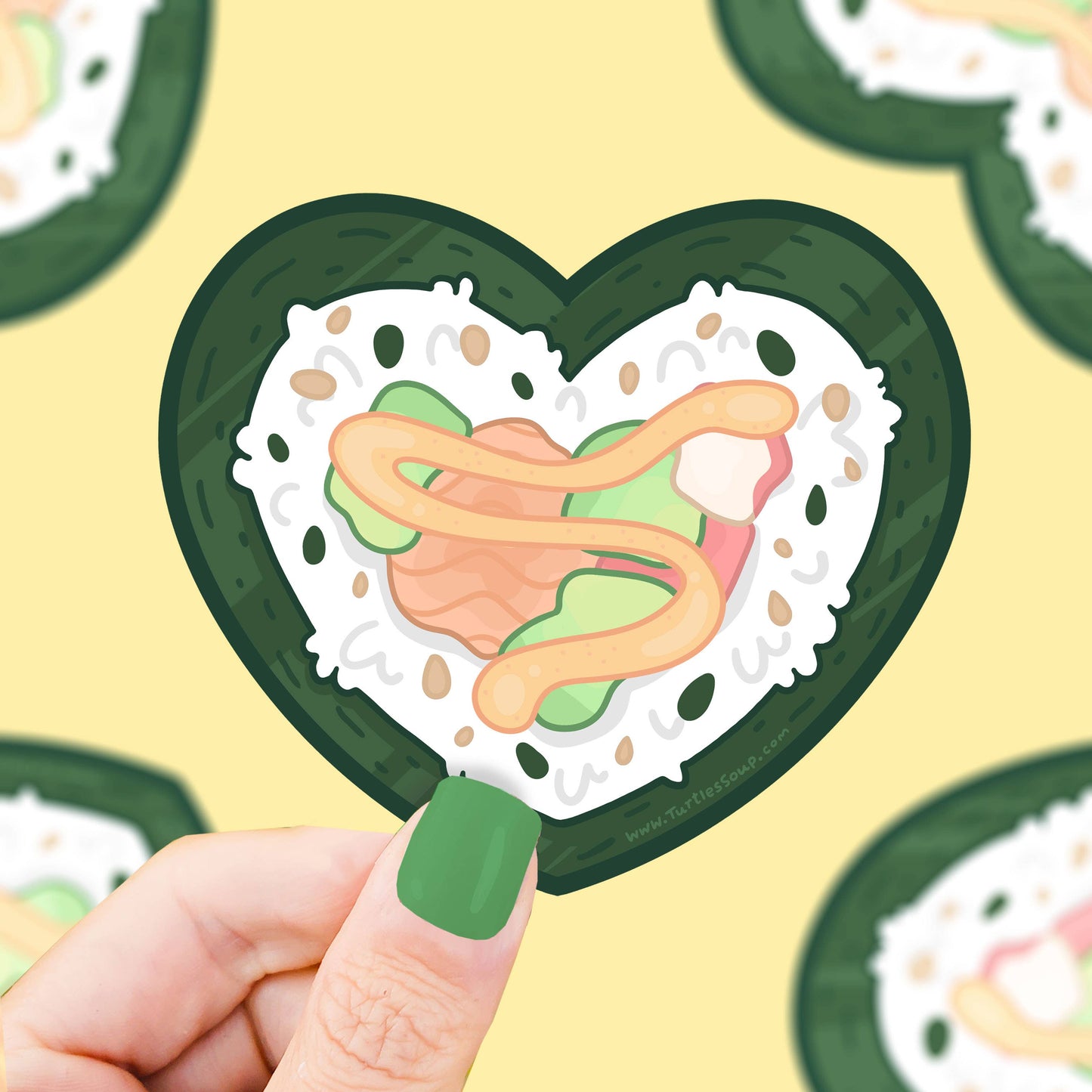 Sushi Heart Vinyl Sticker