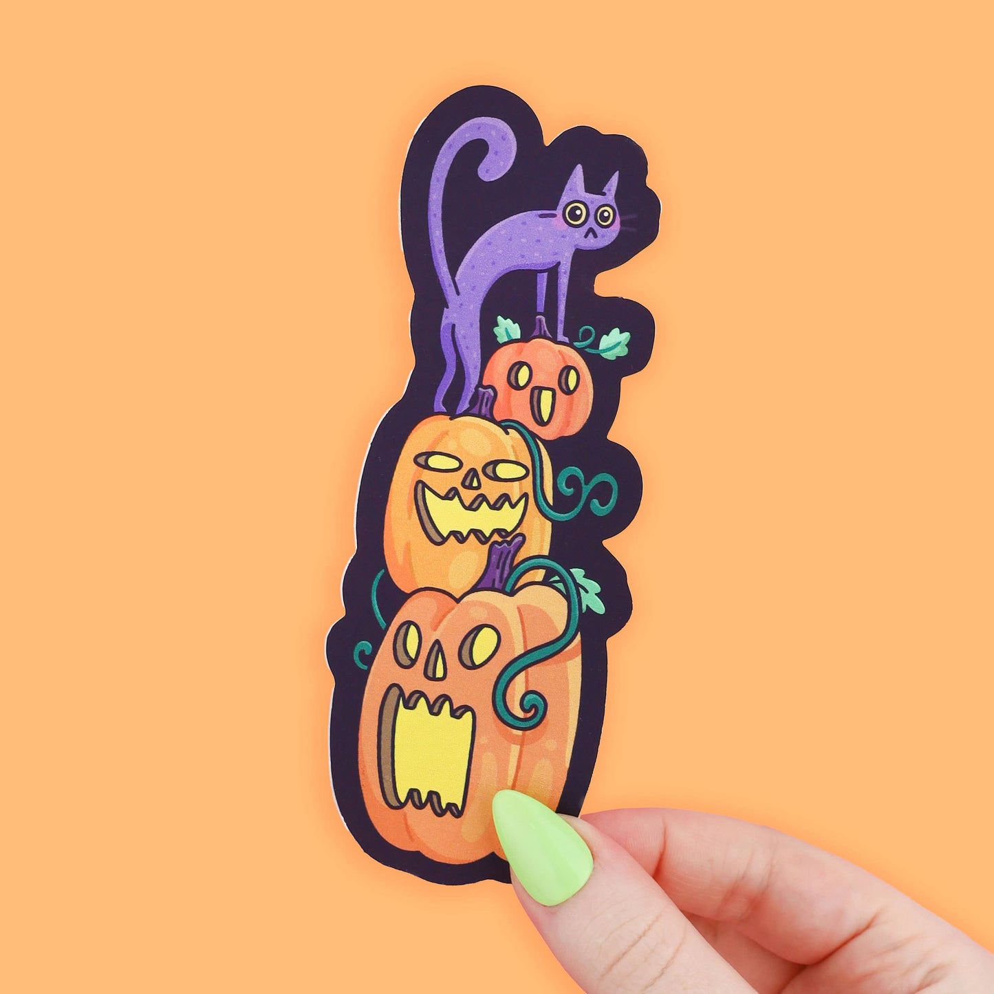 Kitty and Pumpkins Reader Gift Bookmark