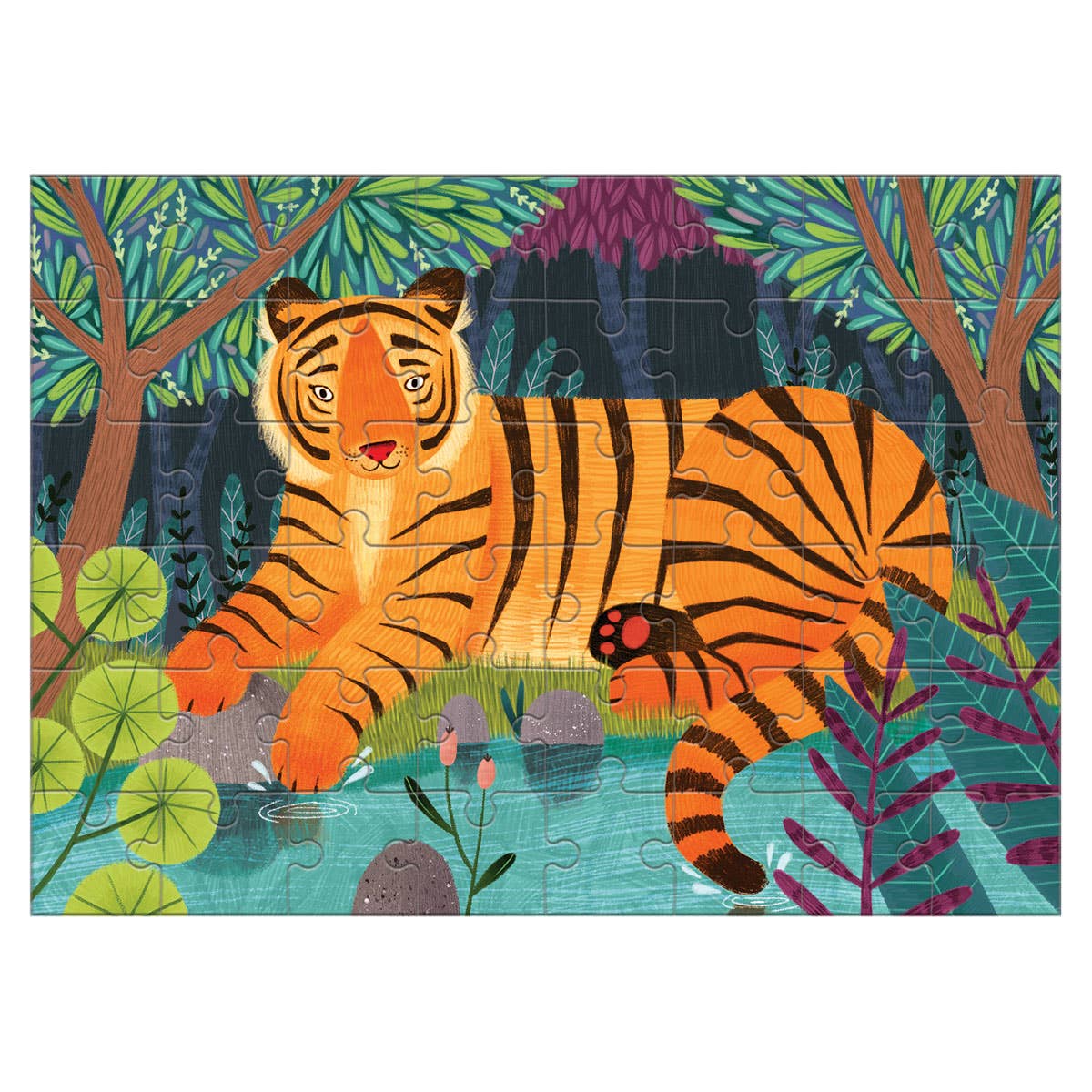 Mudpuppy 48 Pc Mini Puzzle Animal - Bengal Tiger