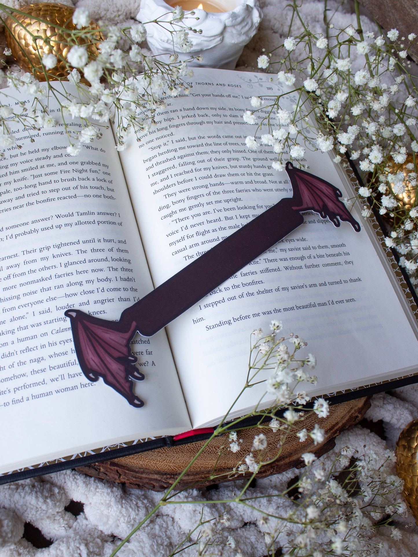 3D Dragon Wings Bookmark | Soft Touch: Maroon