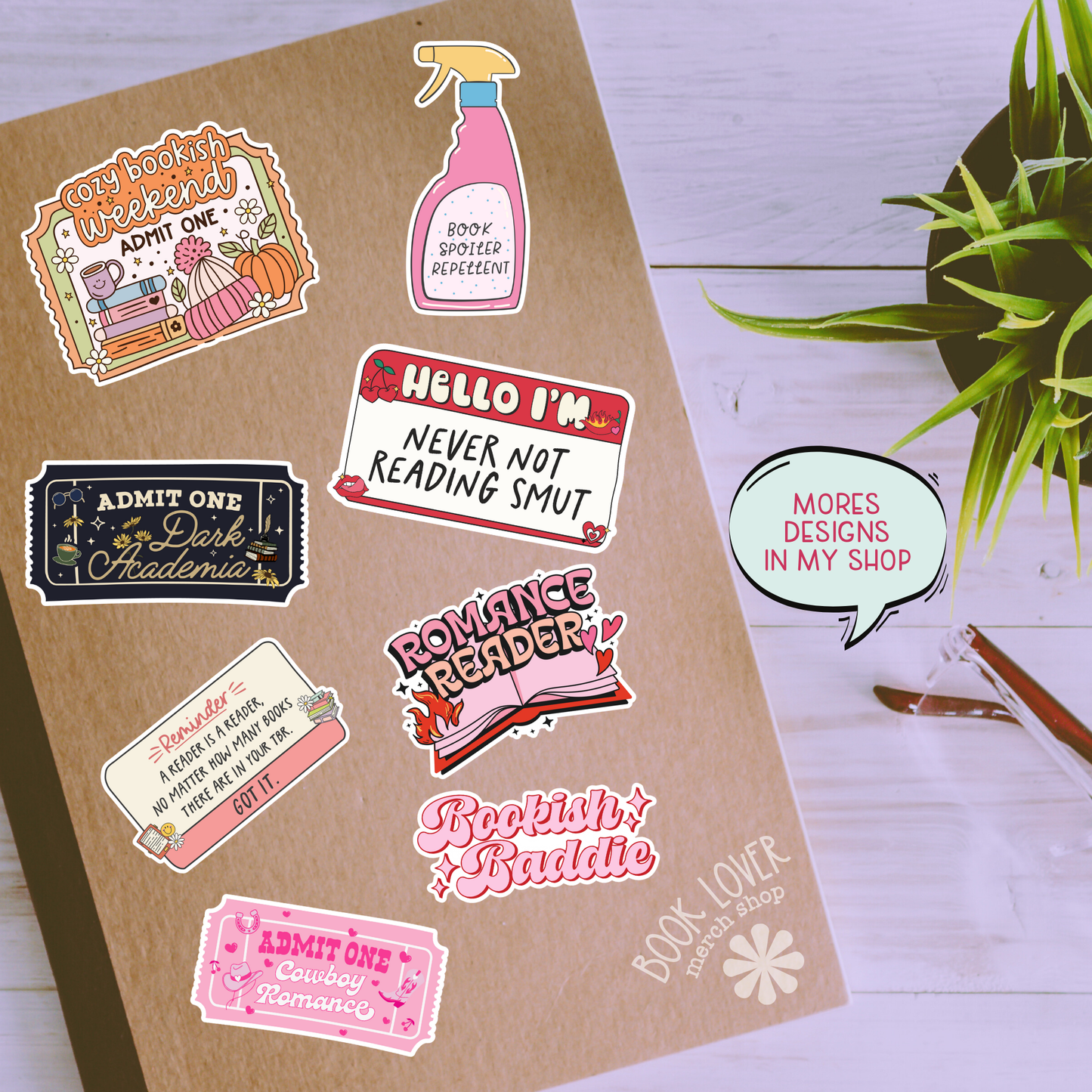 Romantasy Book Club Stickers / Bookish Merch, Book Lover: Matte 3''