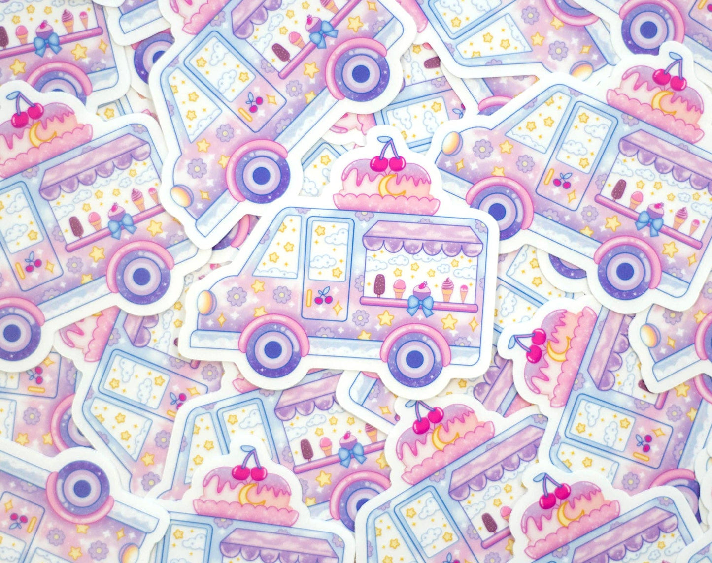 Ice Cream Truck Clear Sticker