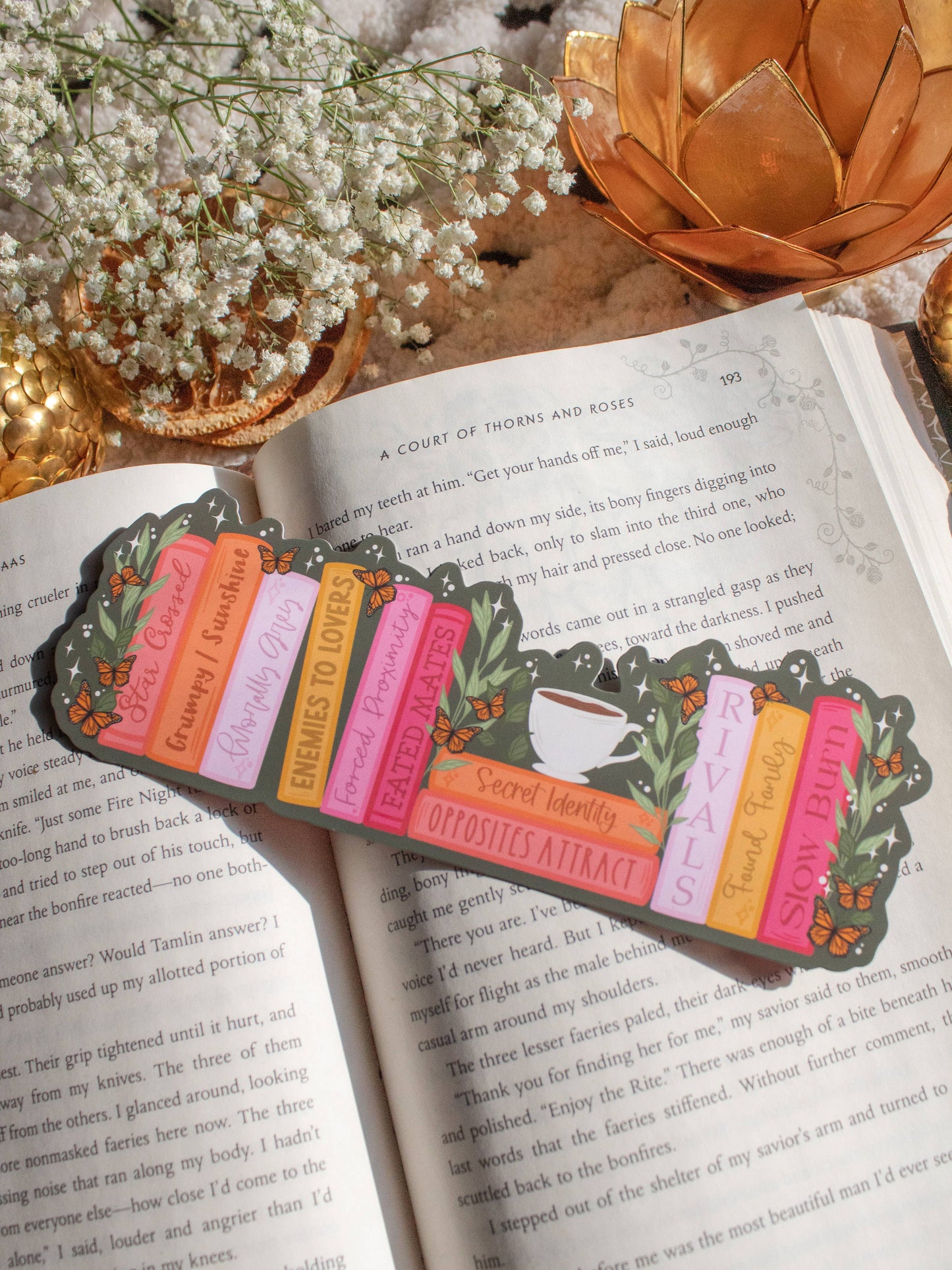 Summer Garden Book Tropes Bookshelf Bookmark