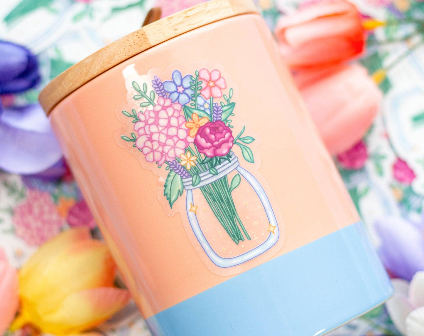 Flower Jar Clear Sticker