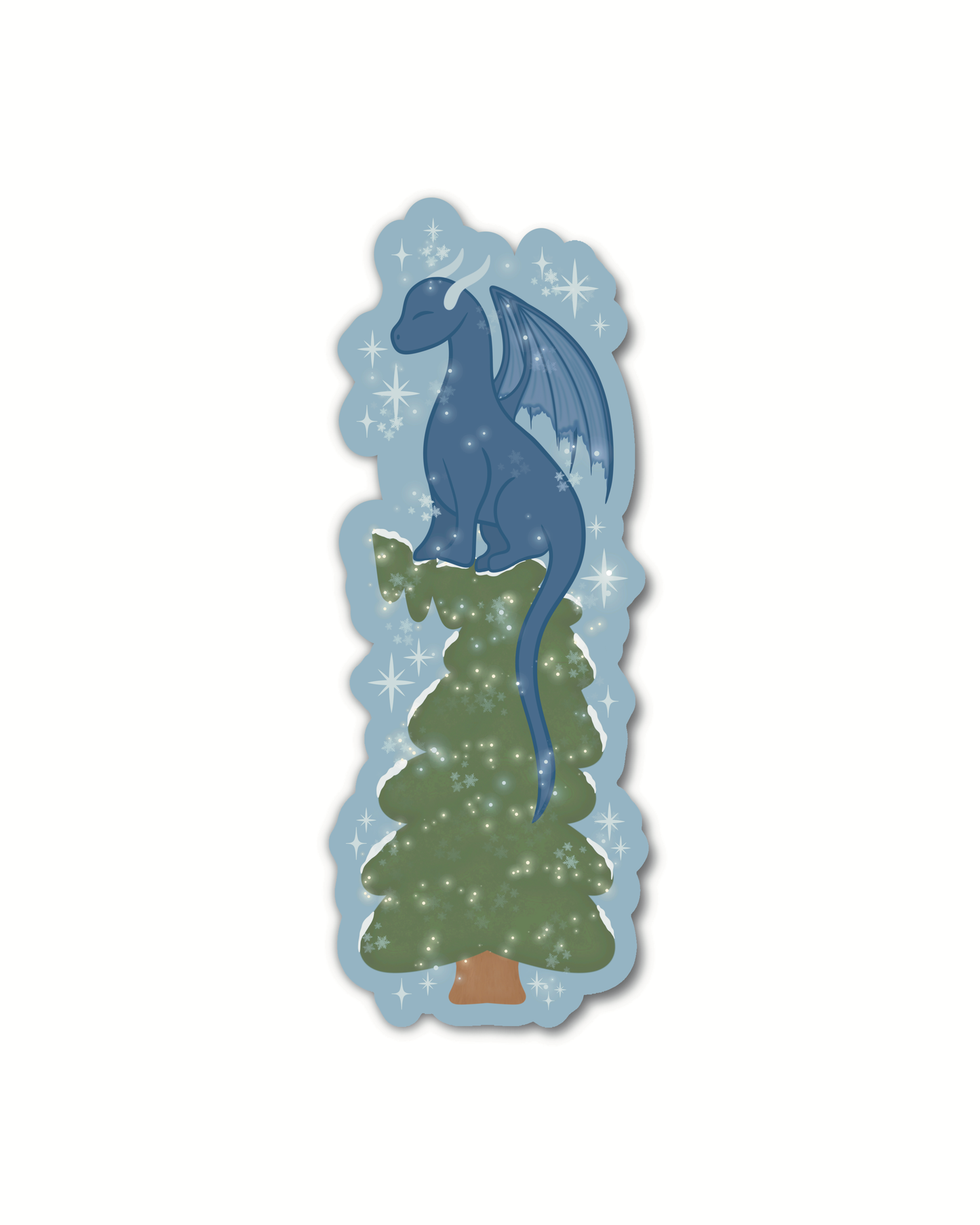 Winter Ice Dragon Die-Cut Bookmark