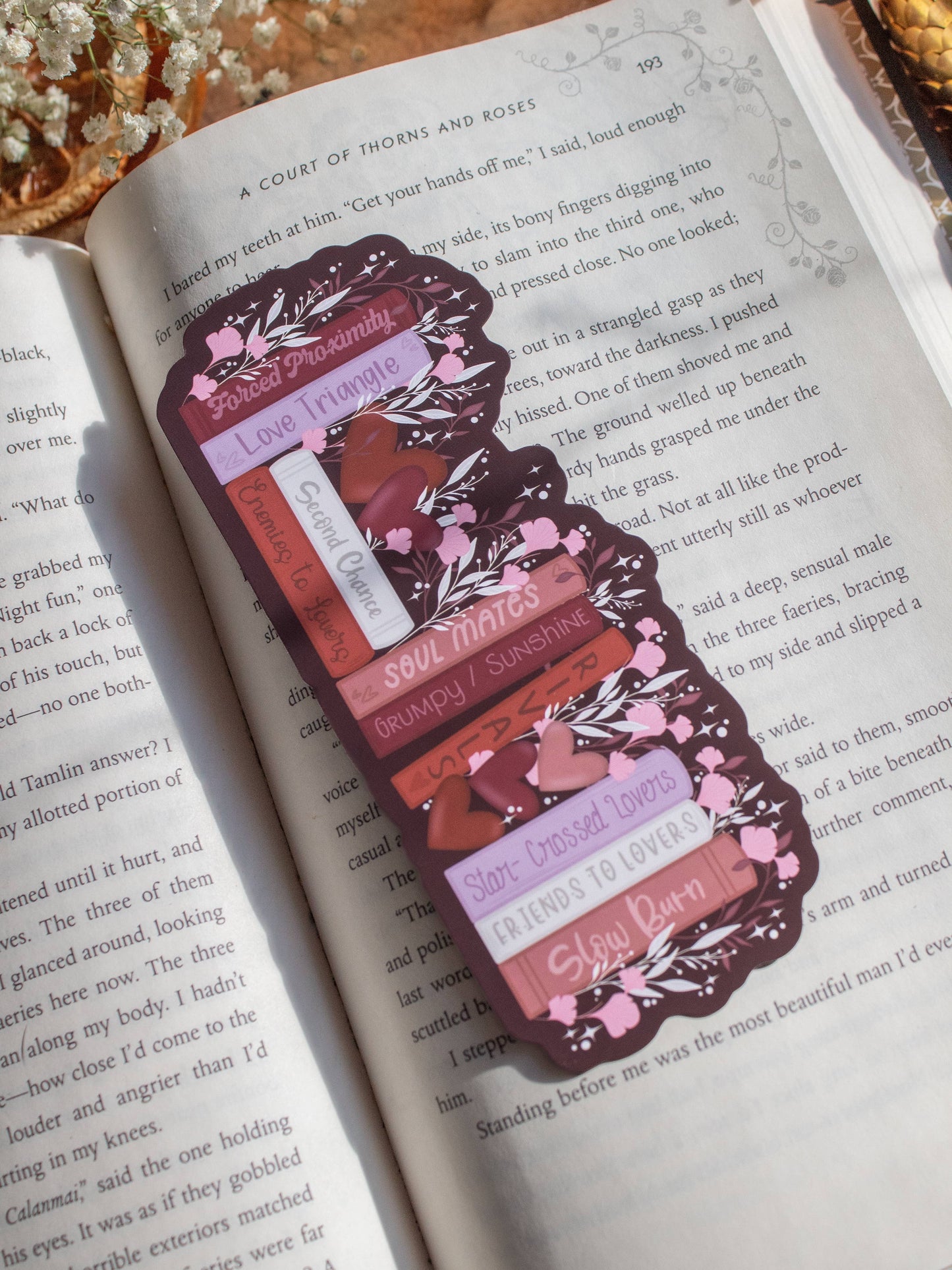 Romance Bookshelf Die Cut Bookmark | Soft Touch
