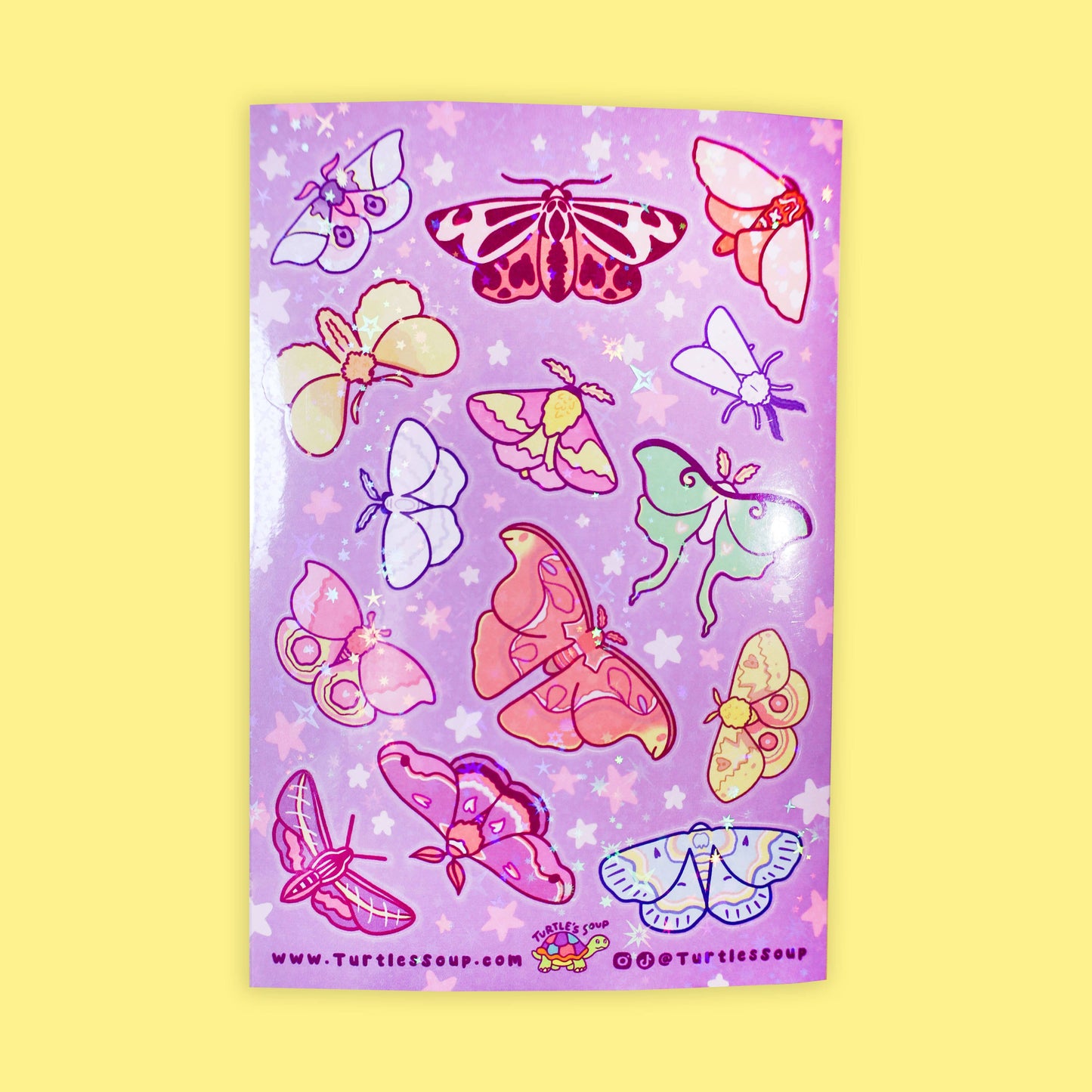 Moonlight Moths Glitter Vinyl Sticker Sheet