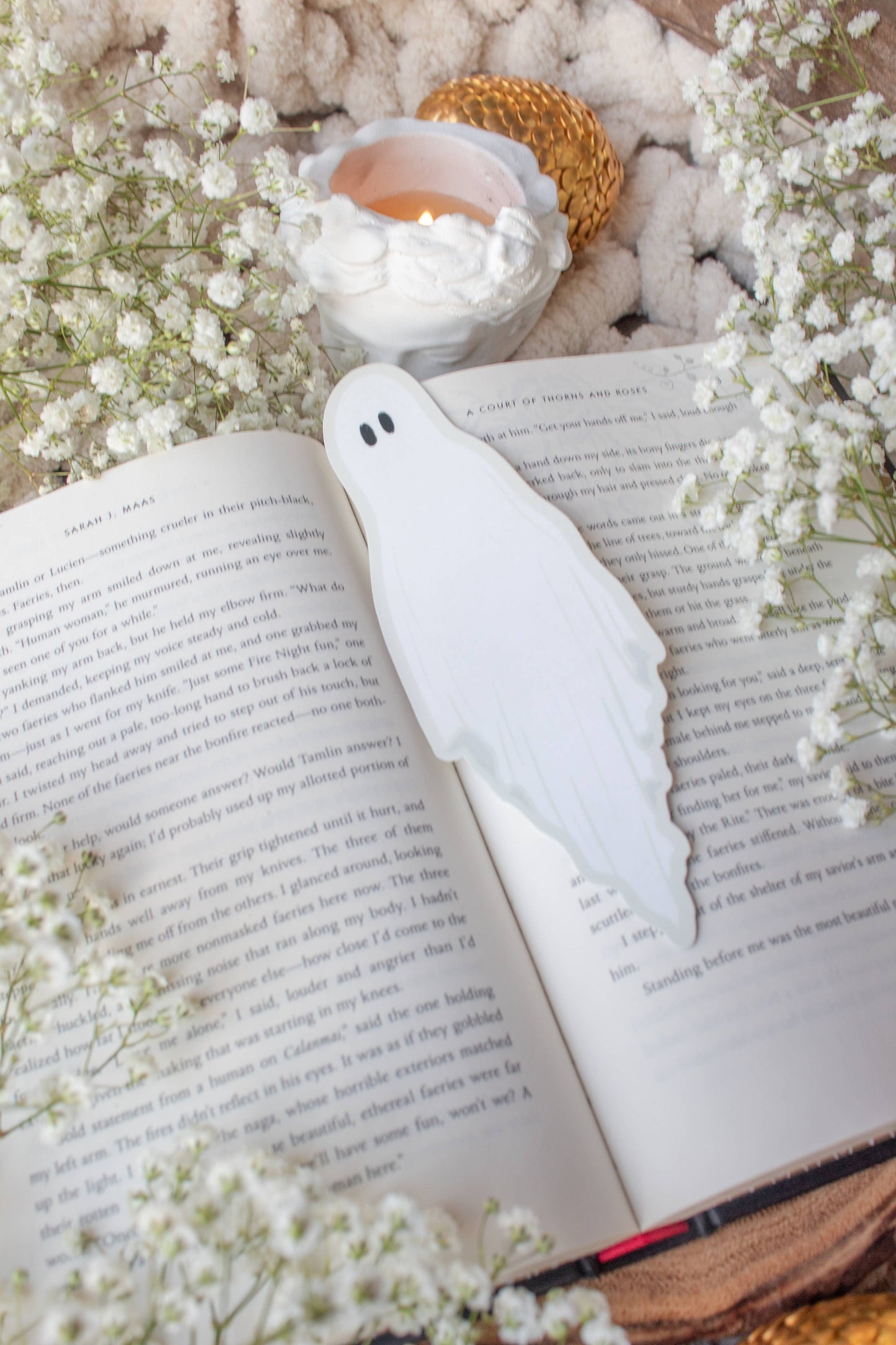 Spooky Halloween Ghost Die Cut Bookmark | Soft Touch