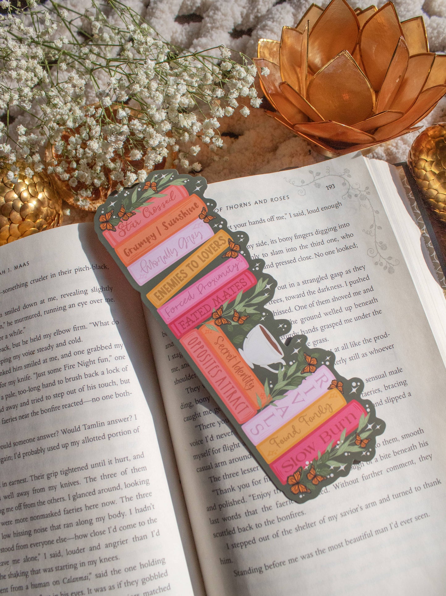 Summer Garden Book Tropes Bookshelf Bookmark