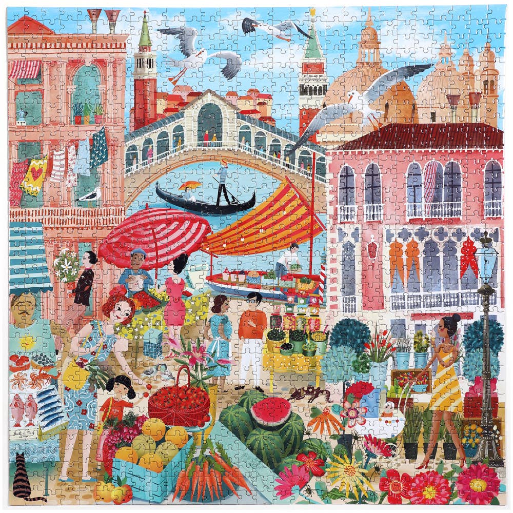 EeBoo 1000 Pc Puzzle - Venice Market