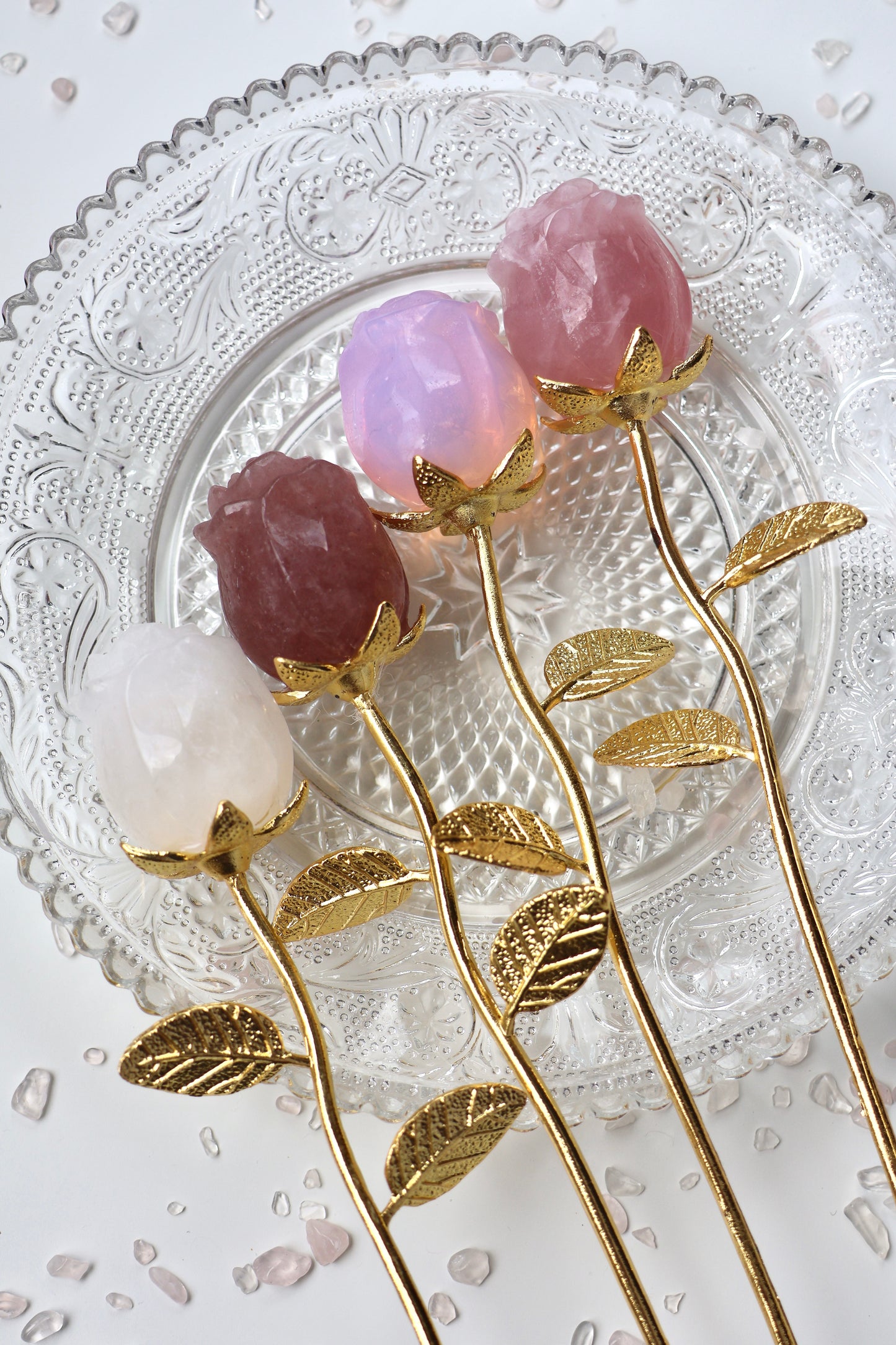 Pink Opalite Rose - Gold