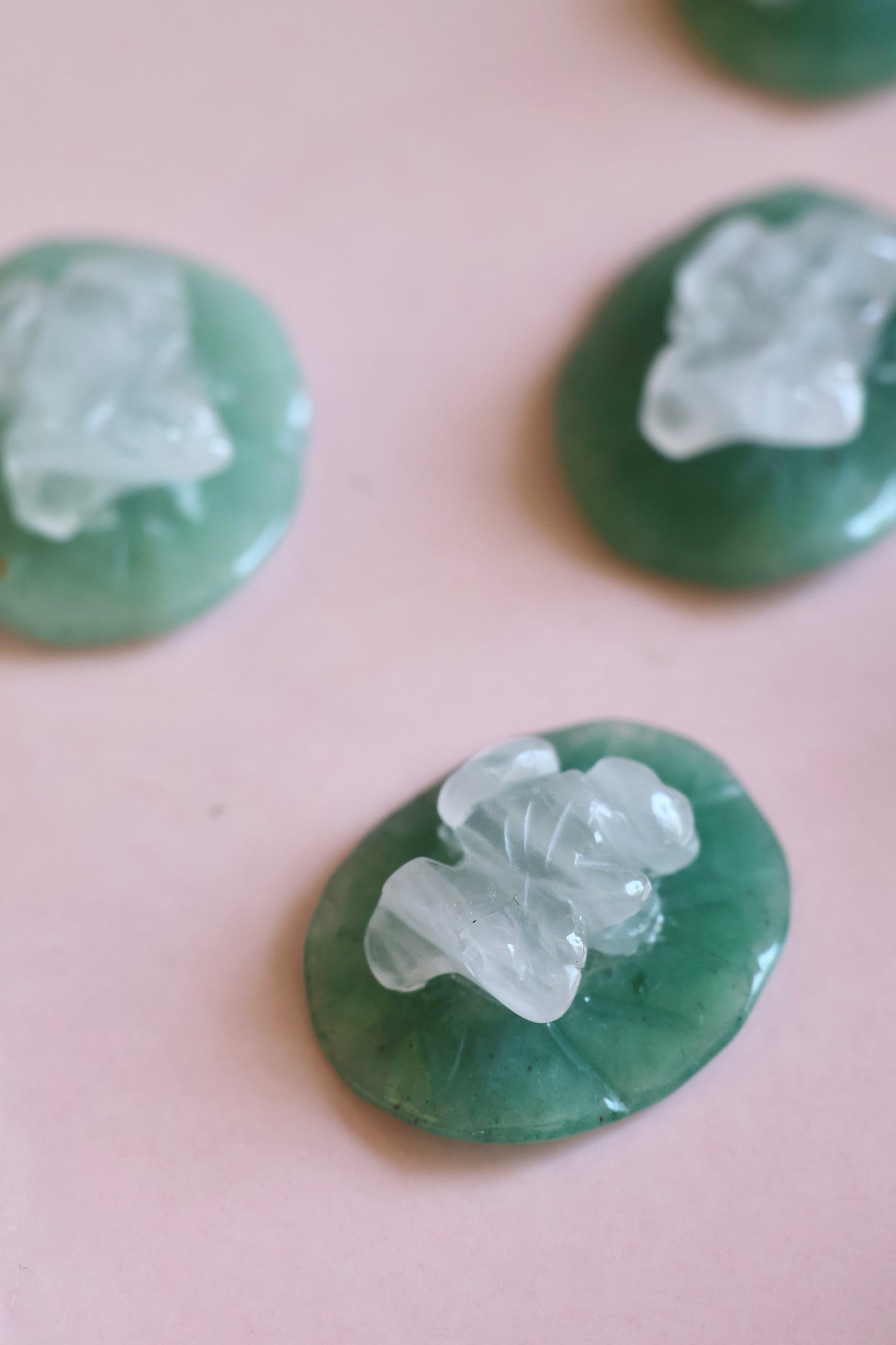 Frog on Lilypad - Clear Quartz
