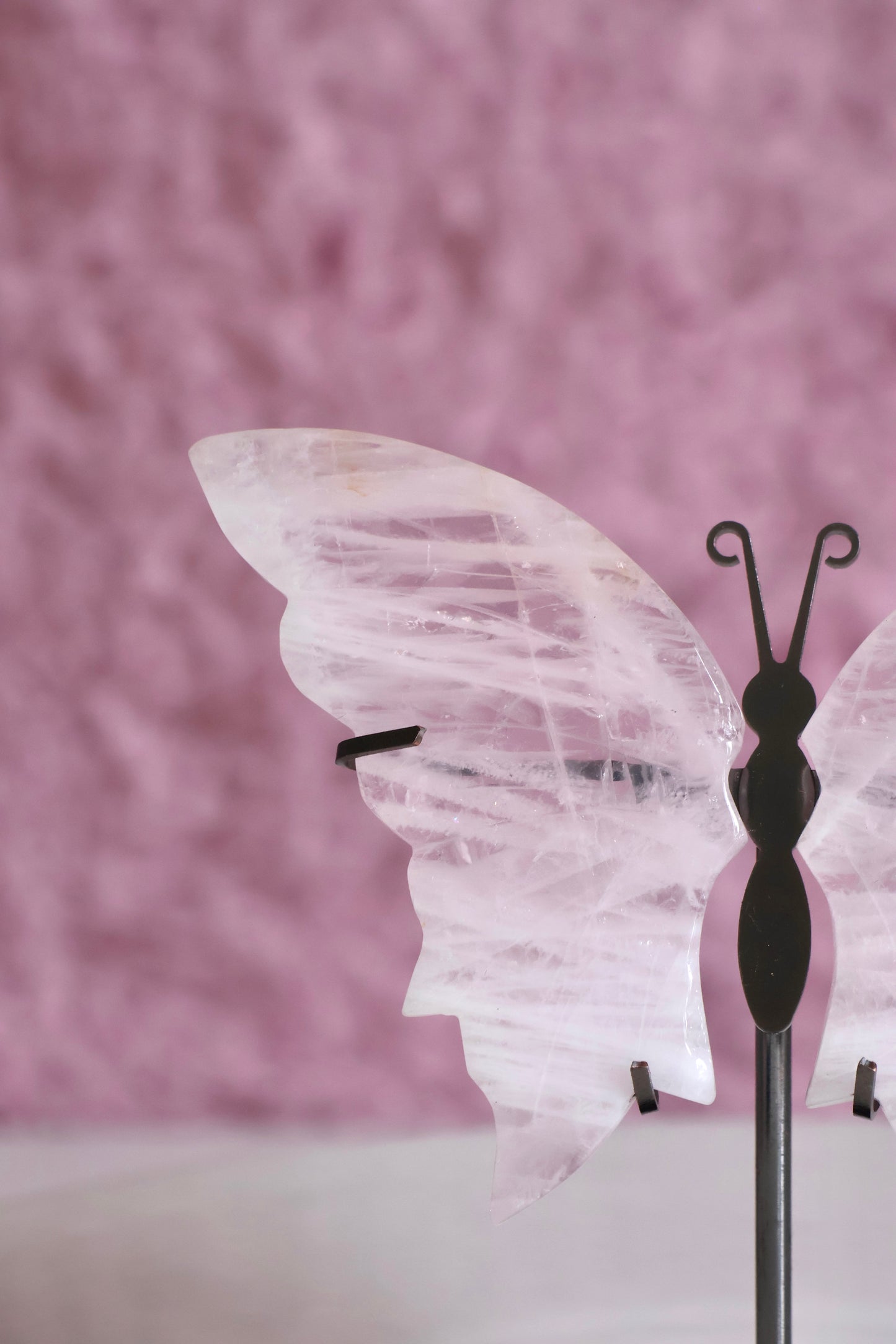 Butterfly Wings - Rose Quartz (L)