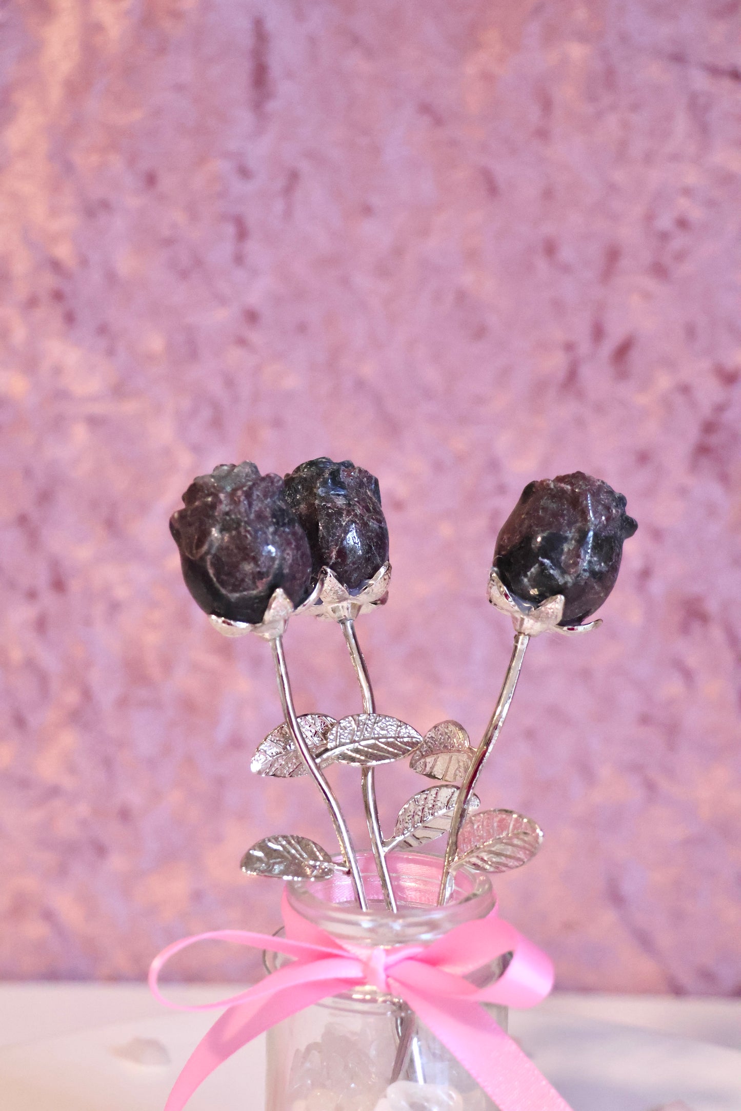 Garnet in Matrix Rose - Silver