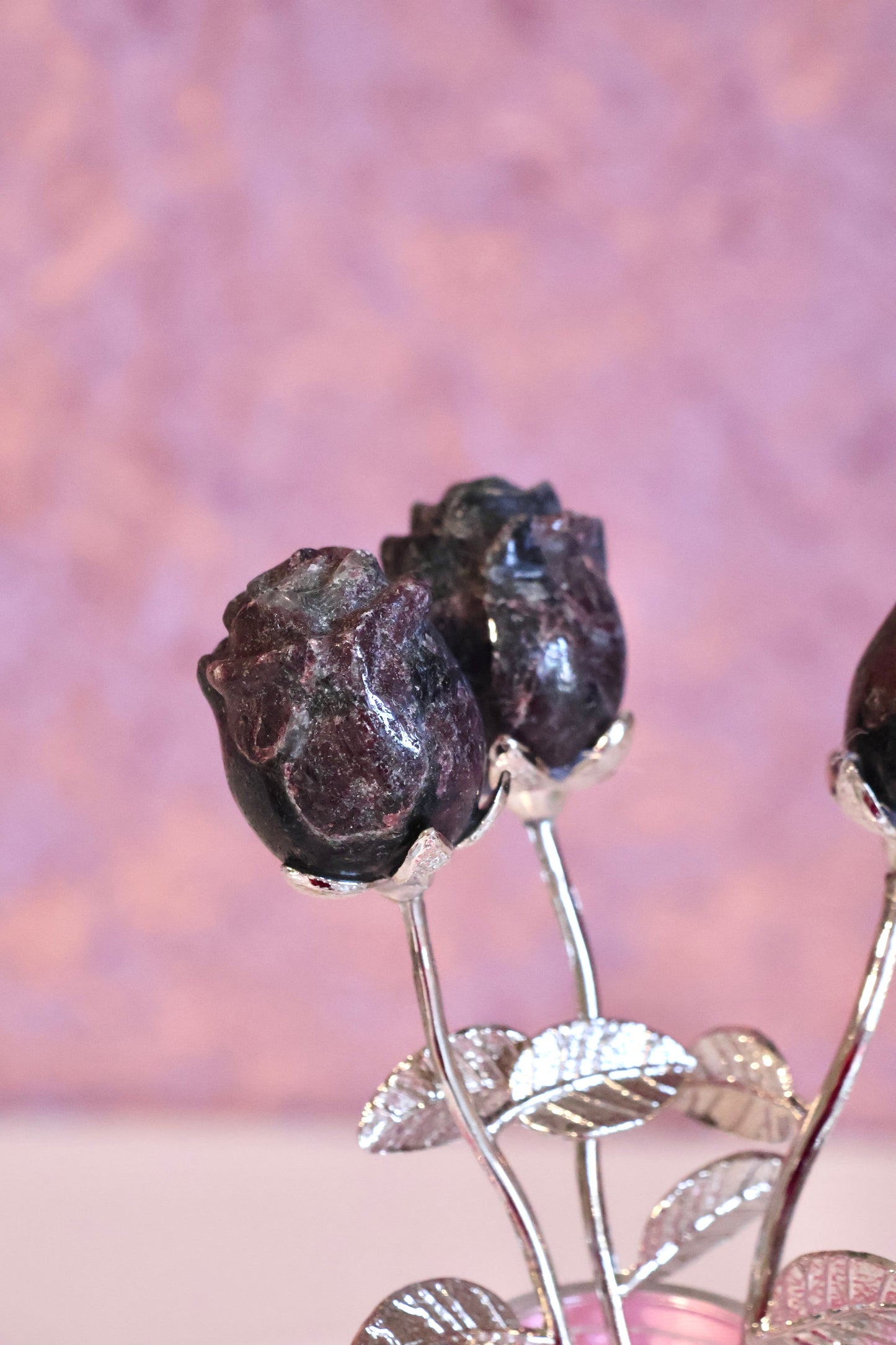 Garnet in Matrix Rose - Silver