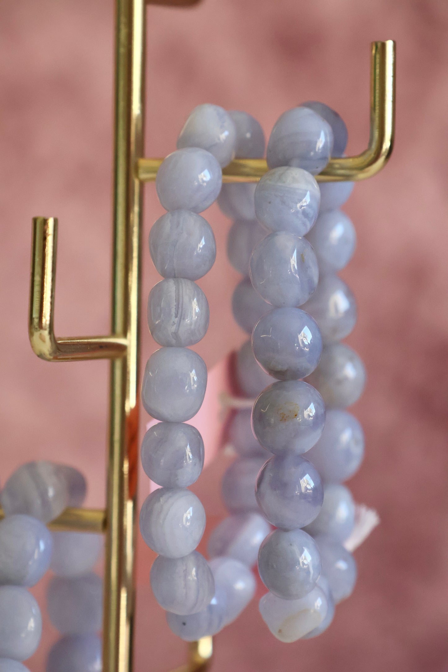 Blue Lace Agate Bead Bracelet