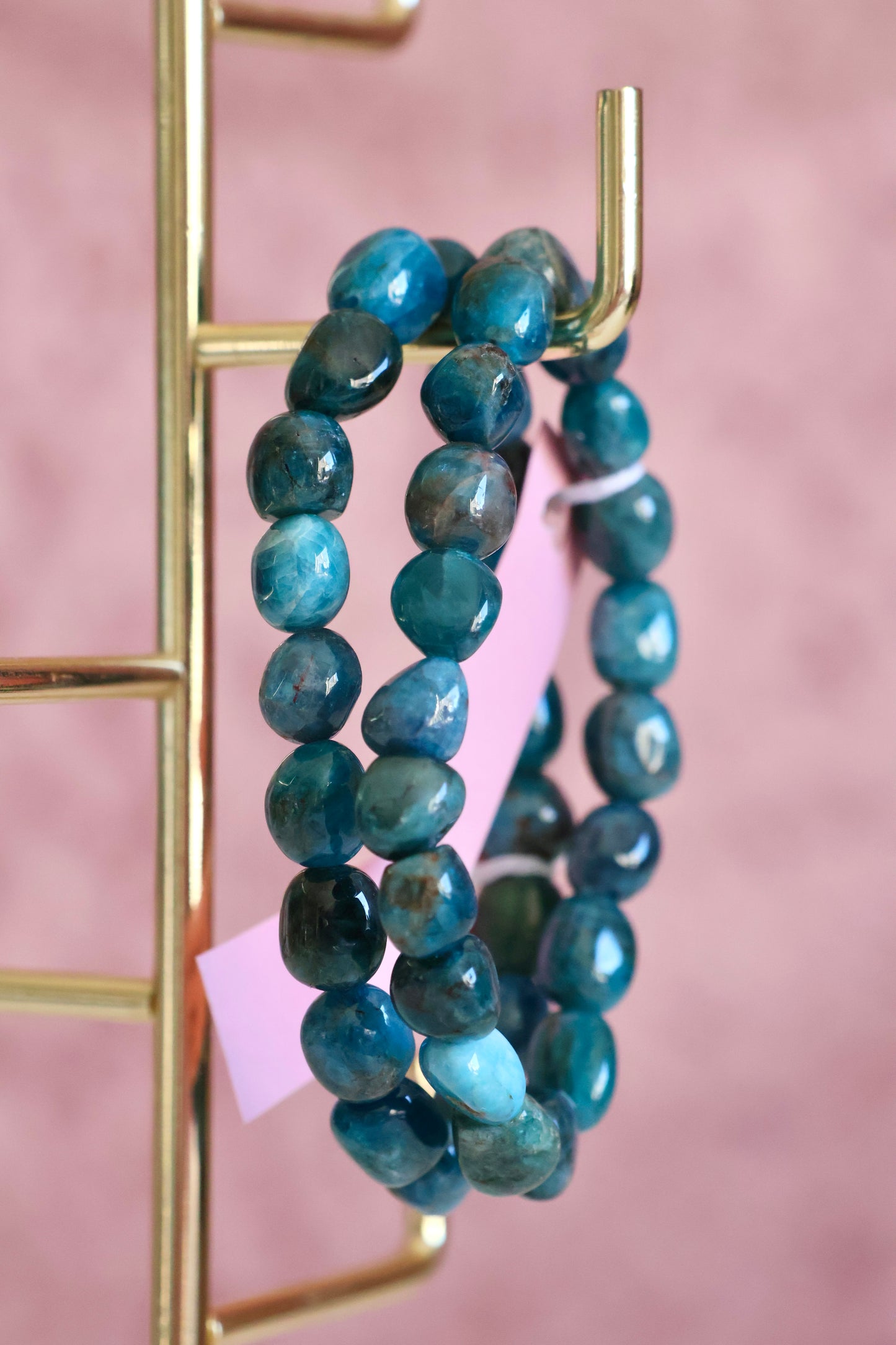 Blue Apatite Bead Bracelet