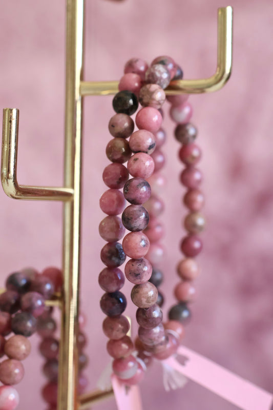 Rhodonite Bead Bracelet