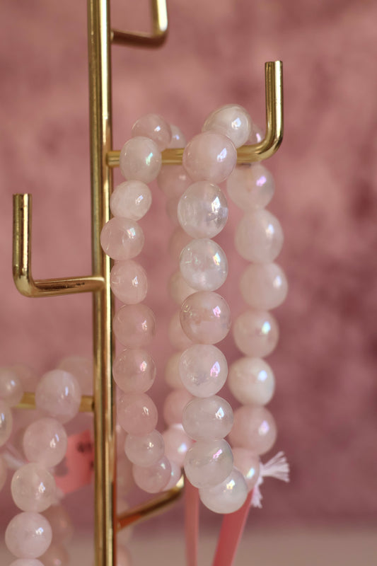 Aura Rose Quartz Bead Bracelet
