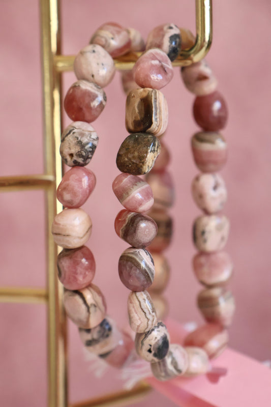 Rhodochrosite Bead Bracelet