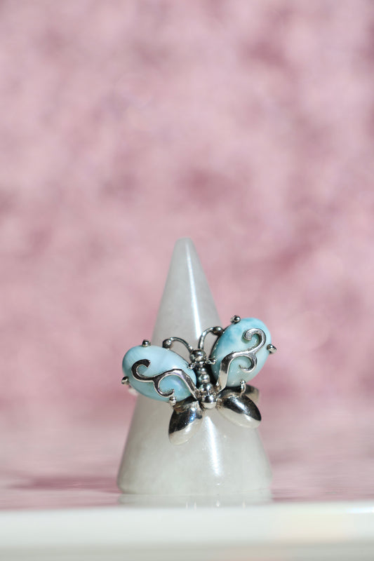 Larimar Butterfly Ring - Size 8