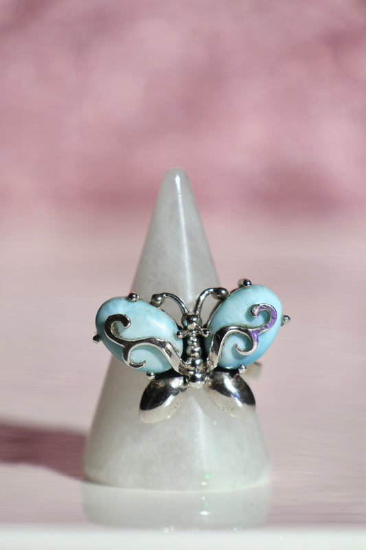 Larimar Butterfly Ring - Size 8