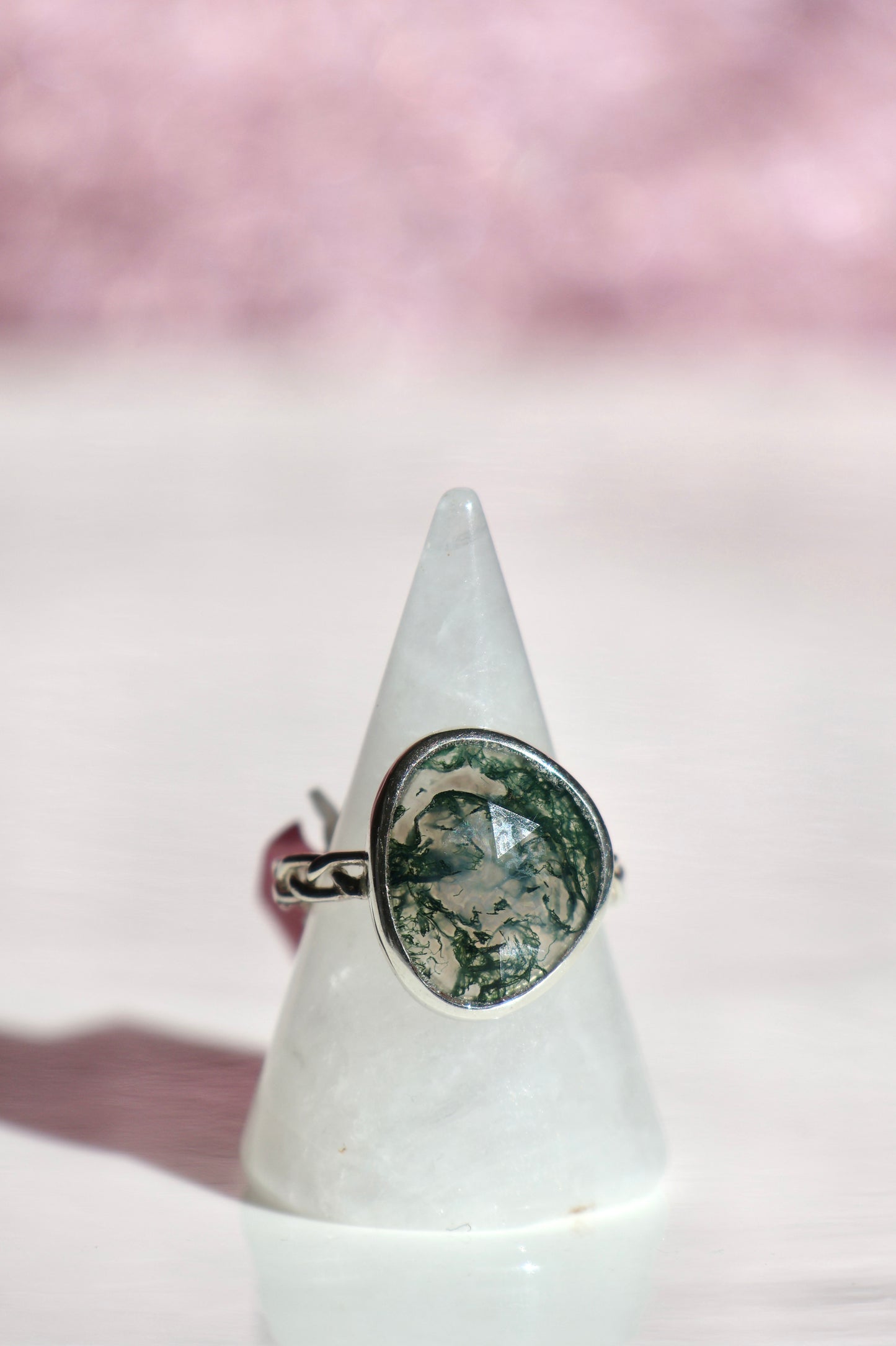 Moss Agate Ring - Size 8