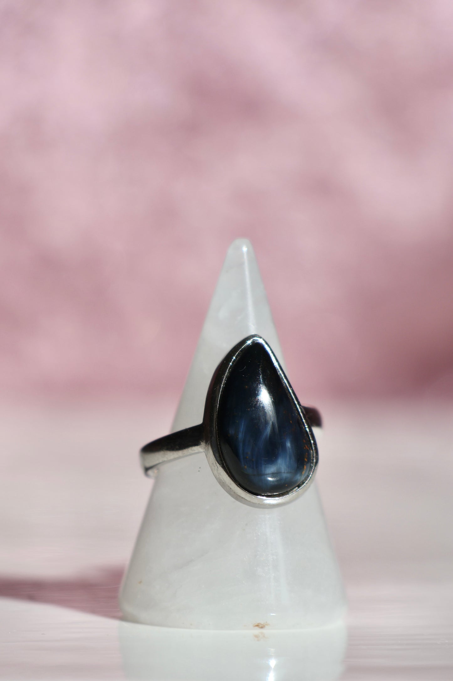 Blue Tiger's Eye Ring - Size 7.5