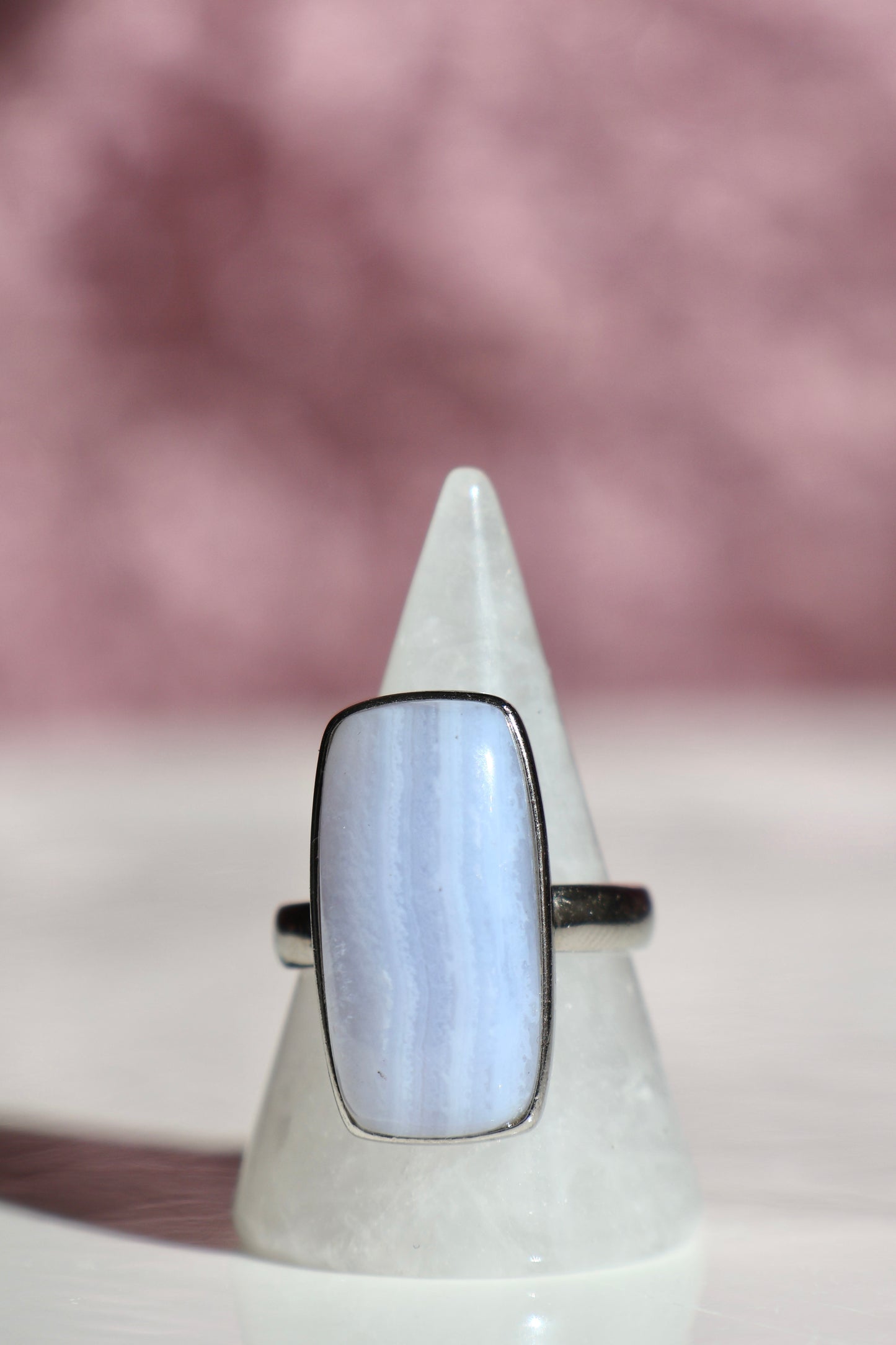 Blue Lace Agate Ring - Size 7.5