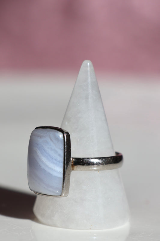 Blue Lace Agate Ring - Size 8