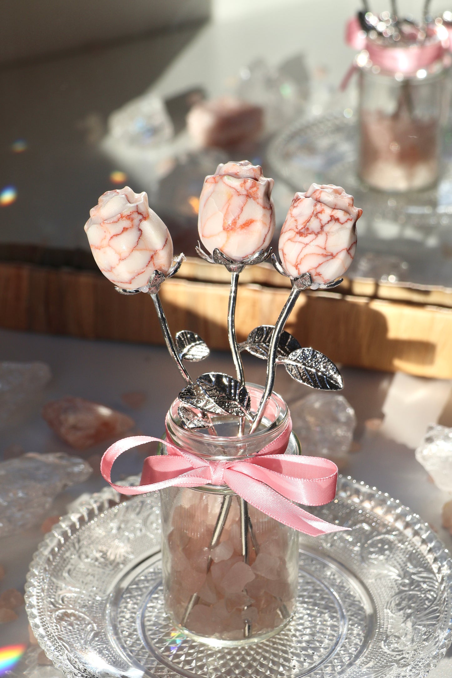 Red Picasso Jasper Rose - Silver