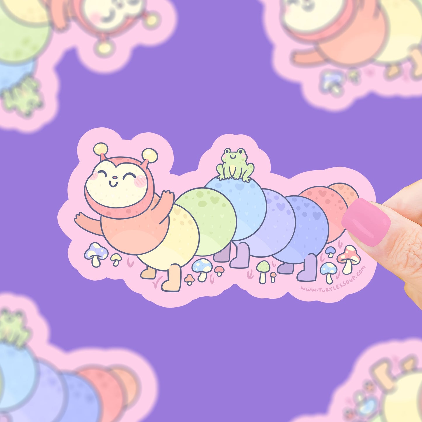 Rainbow Caterpillar Vinyl Sticker