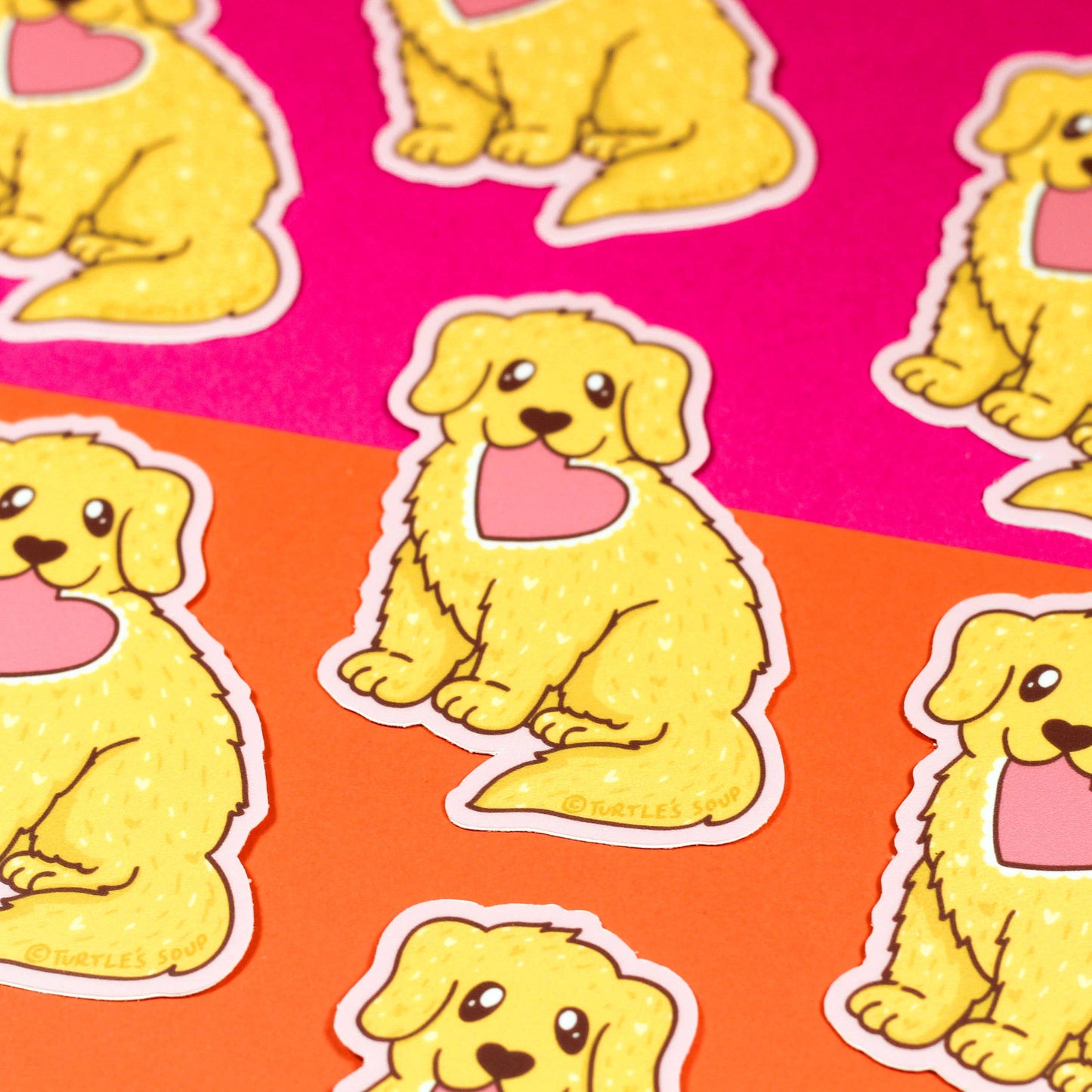 Love Puppy Golden Retriever Vinyl Sticker