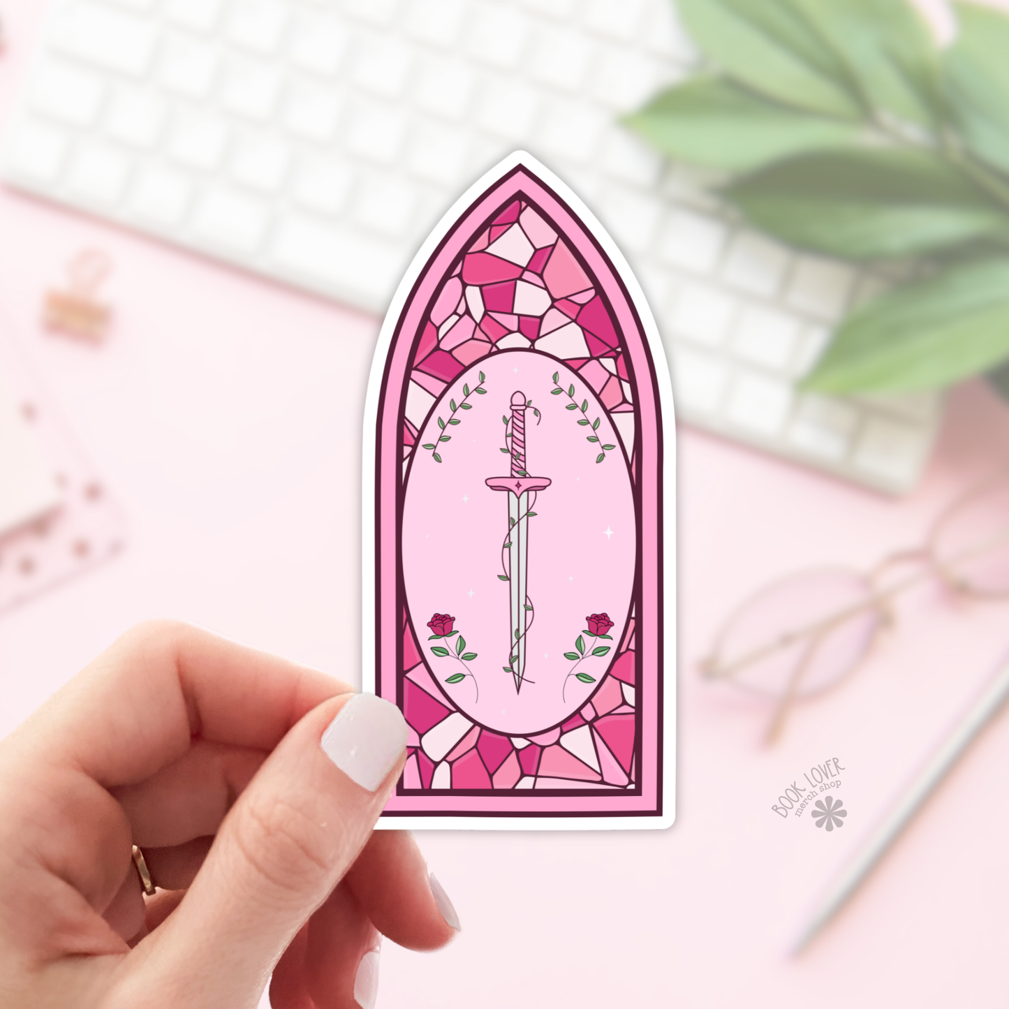 Romantasy Stained Glass Stickers / Bookish Stickers / Book: 3''