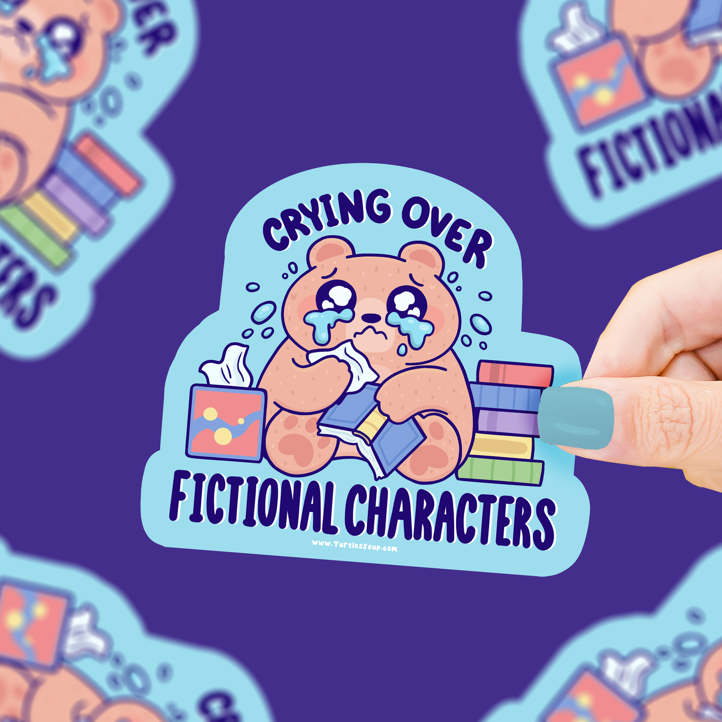 Crying Over Fictional Characters, Bookish, Vinyl Sticker