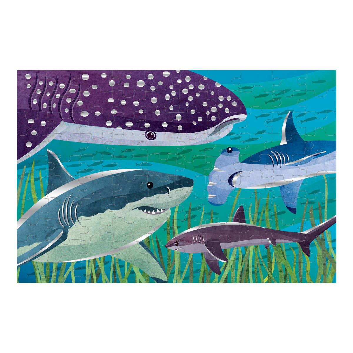 Mudpuppy 100 Pc Foil Puzzle - Sharks
