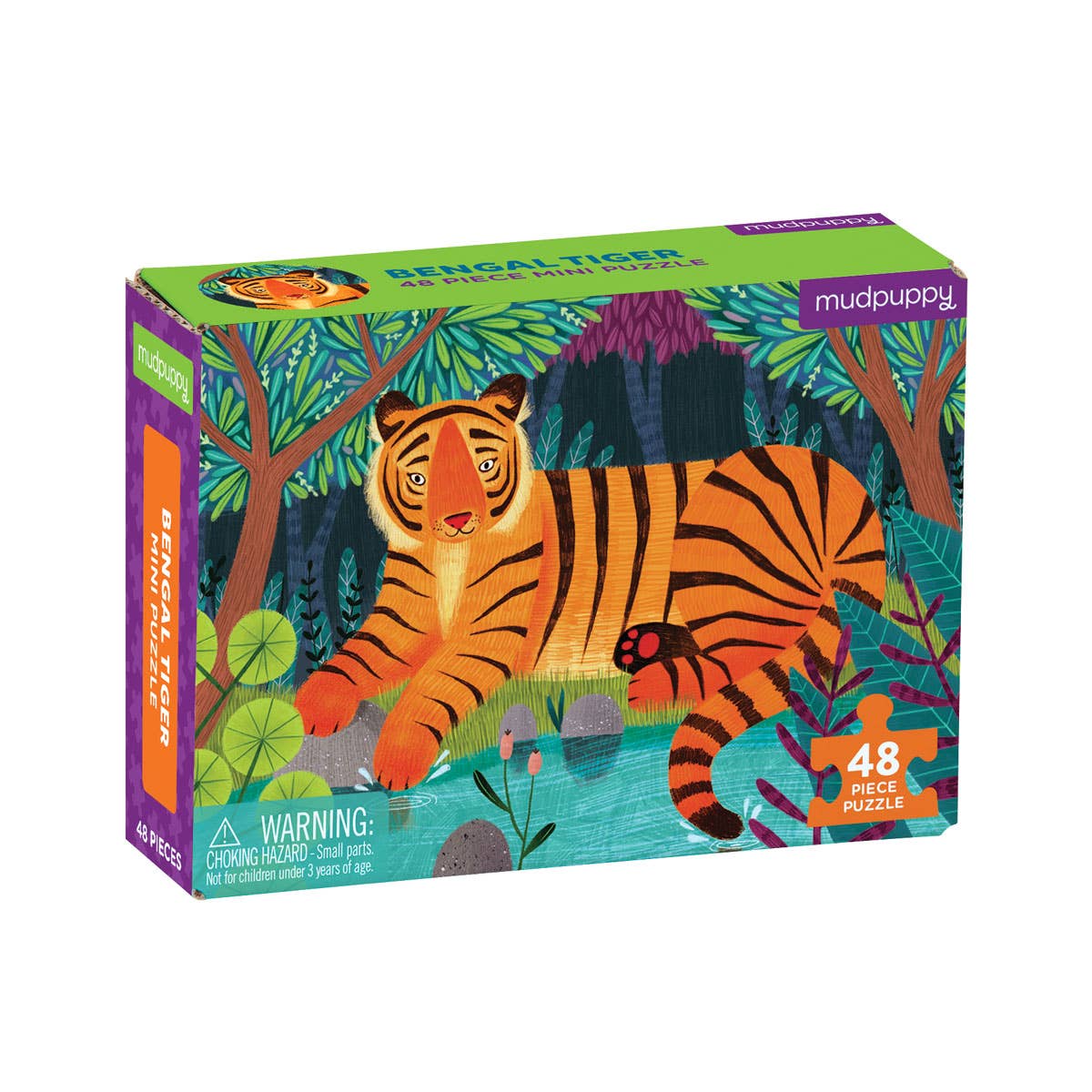 Mudpuppy 48 Pc Mini Puzzle Animal - Bengal Tiger