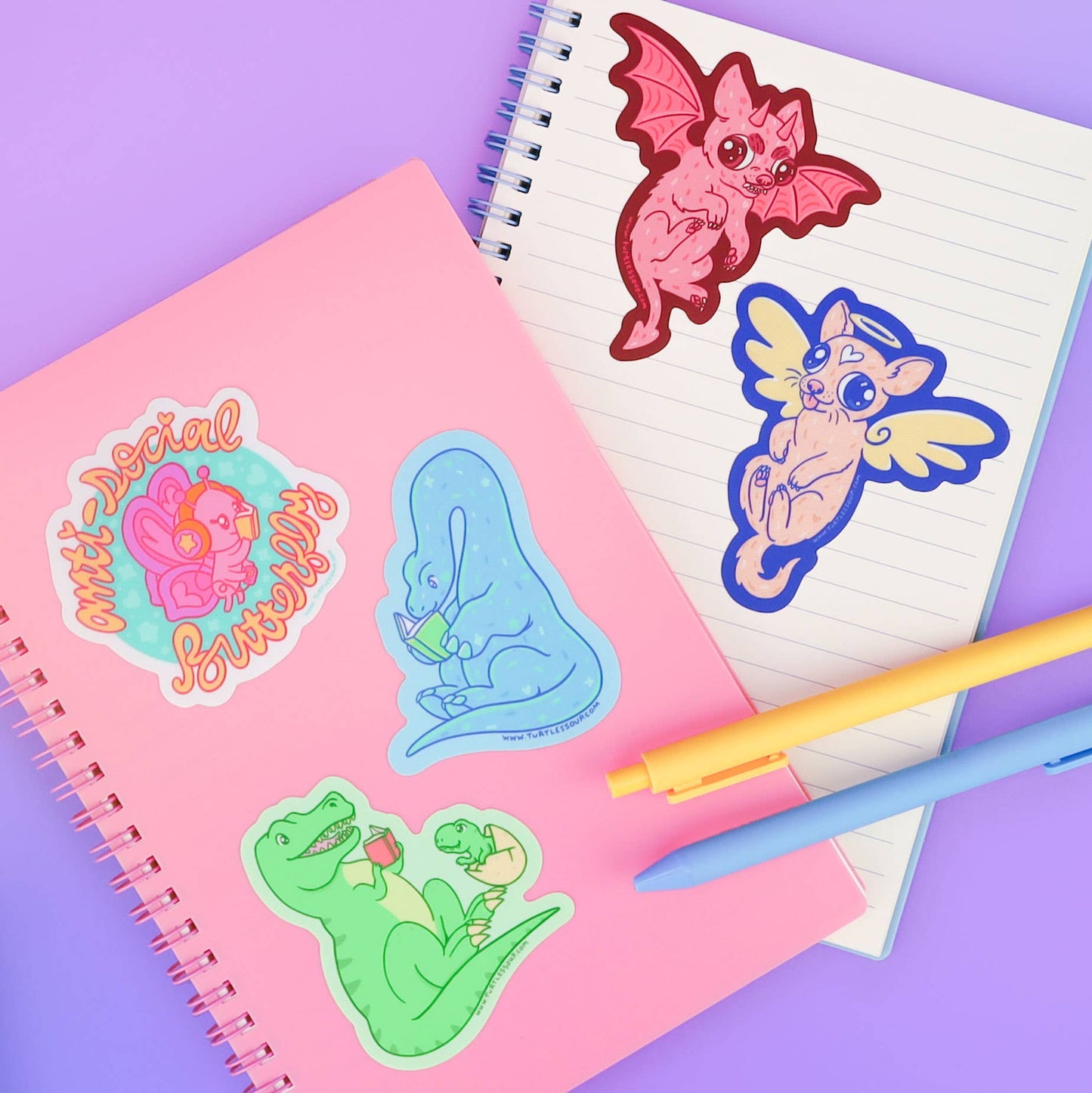 Reading Brontosaurus Dinosaur Bookish Vinyl Sticker