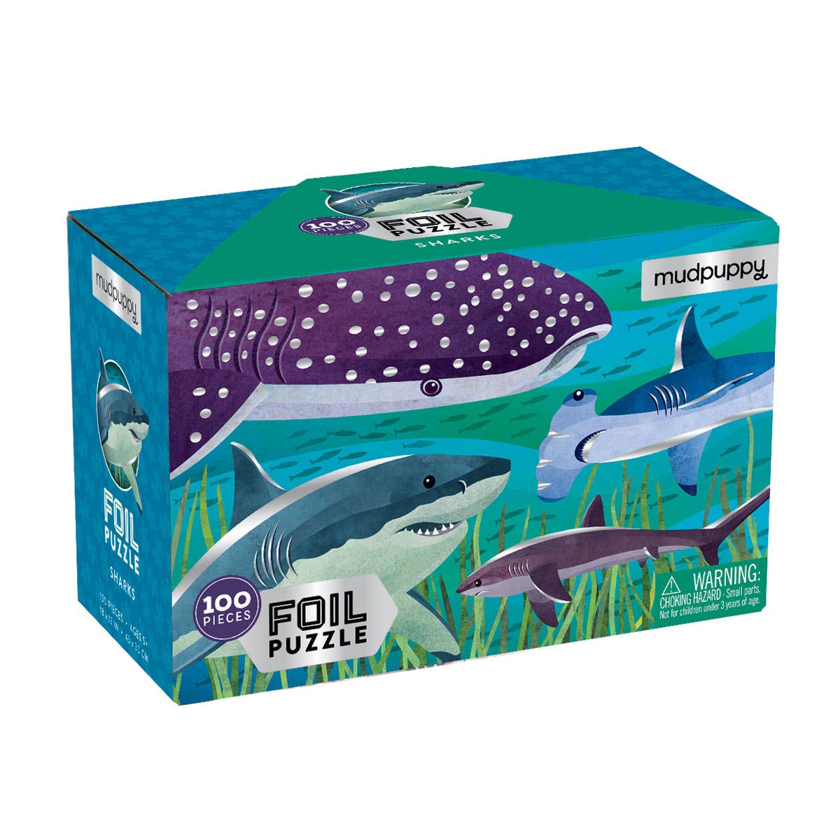 Mudpuppy 100 Pc Foil Puzzle - Sharks