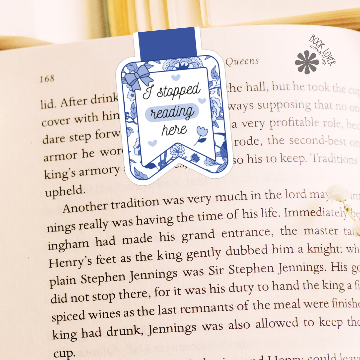I Stopped Reading Here Chinoiserie Magnetic Bookmark