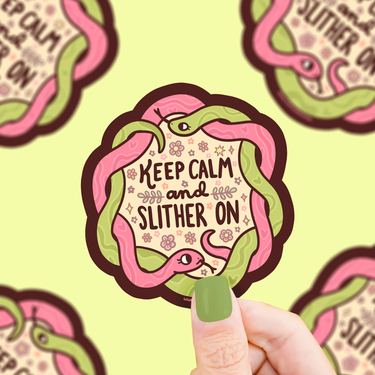 Keep Calm and Slither On Vinyl Sticker
