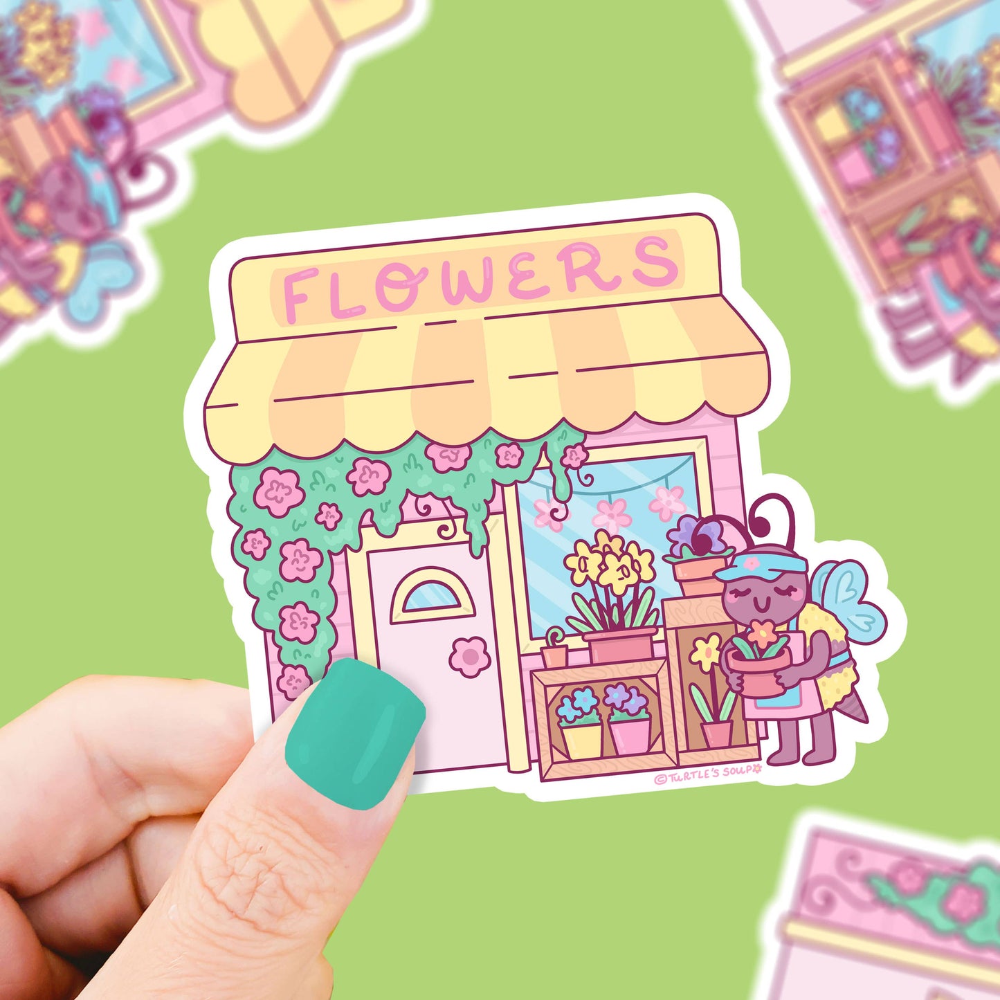 Bee Flower Shop Keep Vinyl Sticker