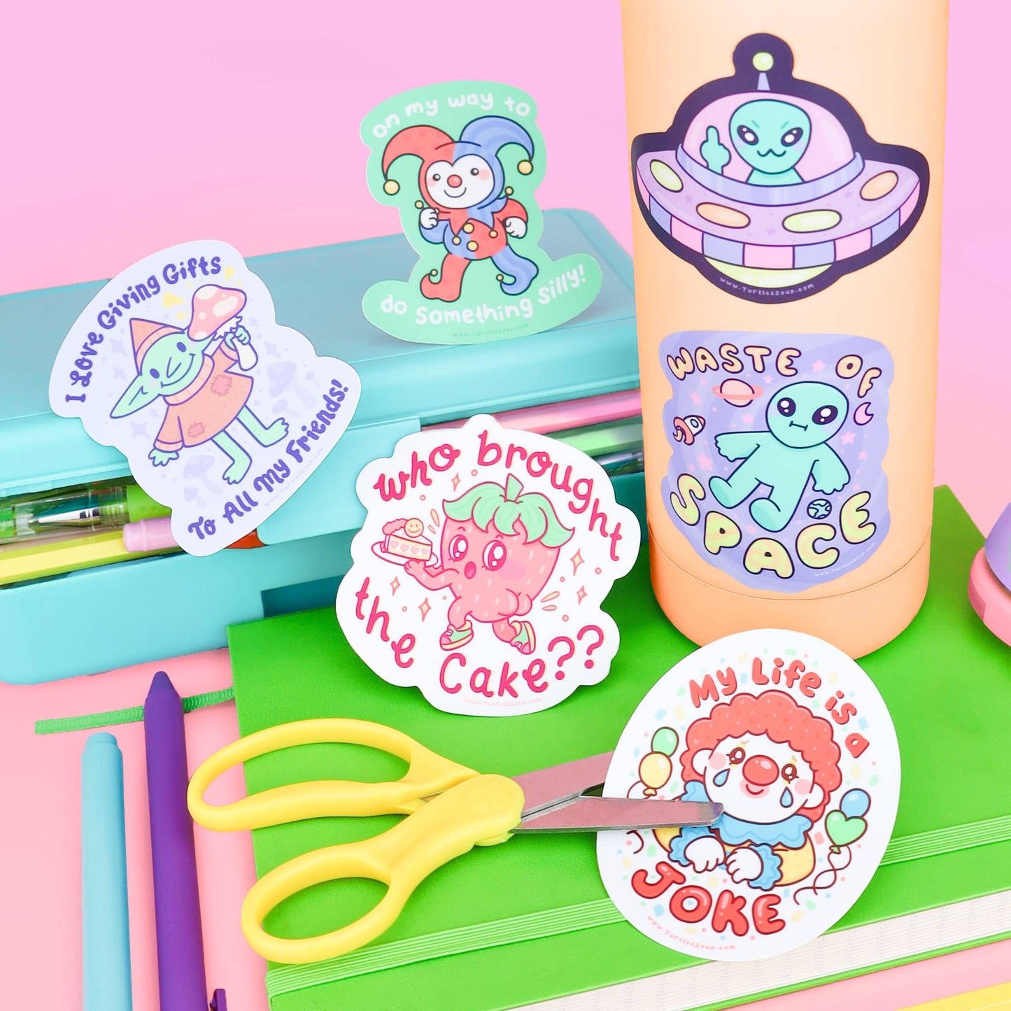 Who Brought the Cake Strawberry Silly Vinyl Sticker
