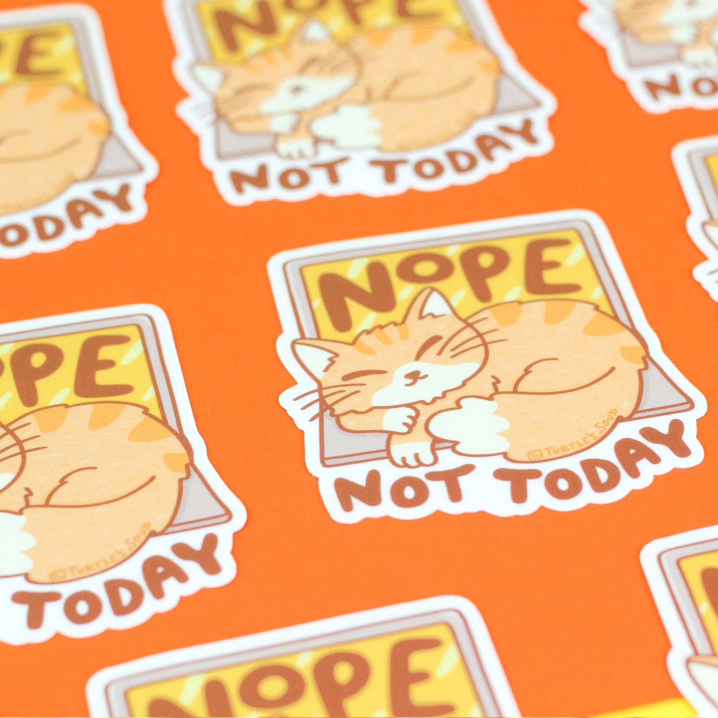 Nope Not Today Laptop Kitty Vinyl Sticker