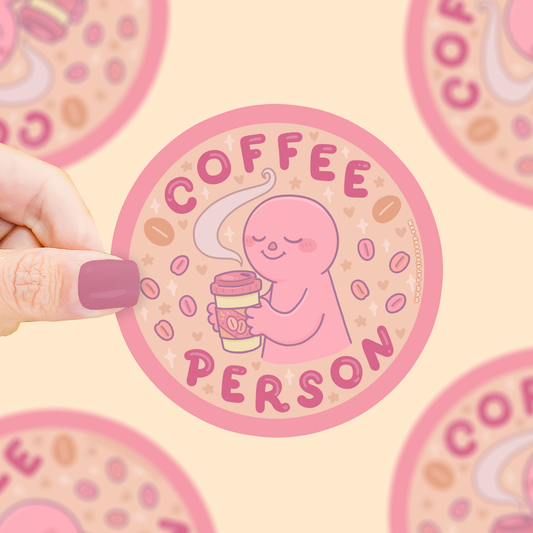 Coffee Person Vinyl Sticker