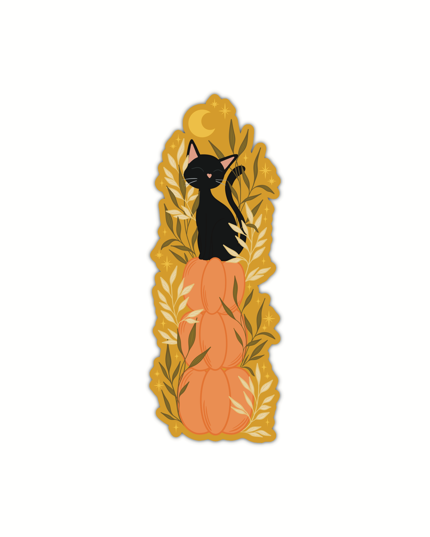 Pumpkin Kitty Fall Autumn Die-Cut Bookmark