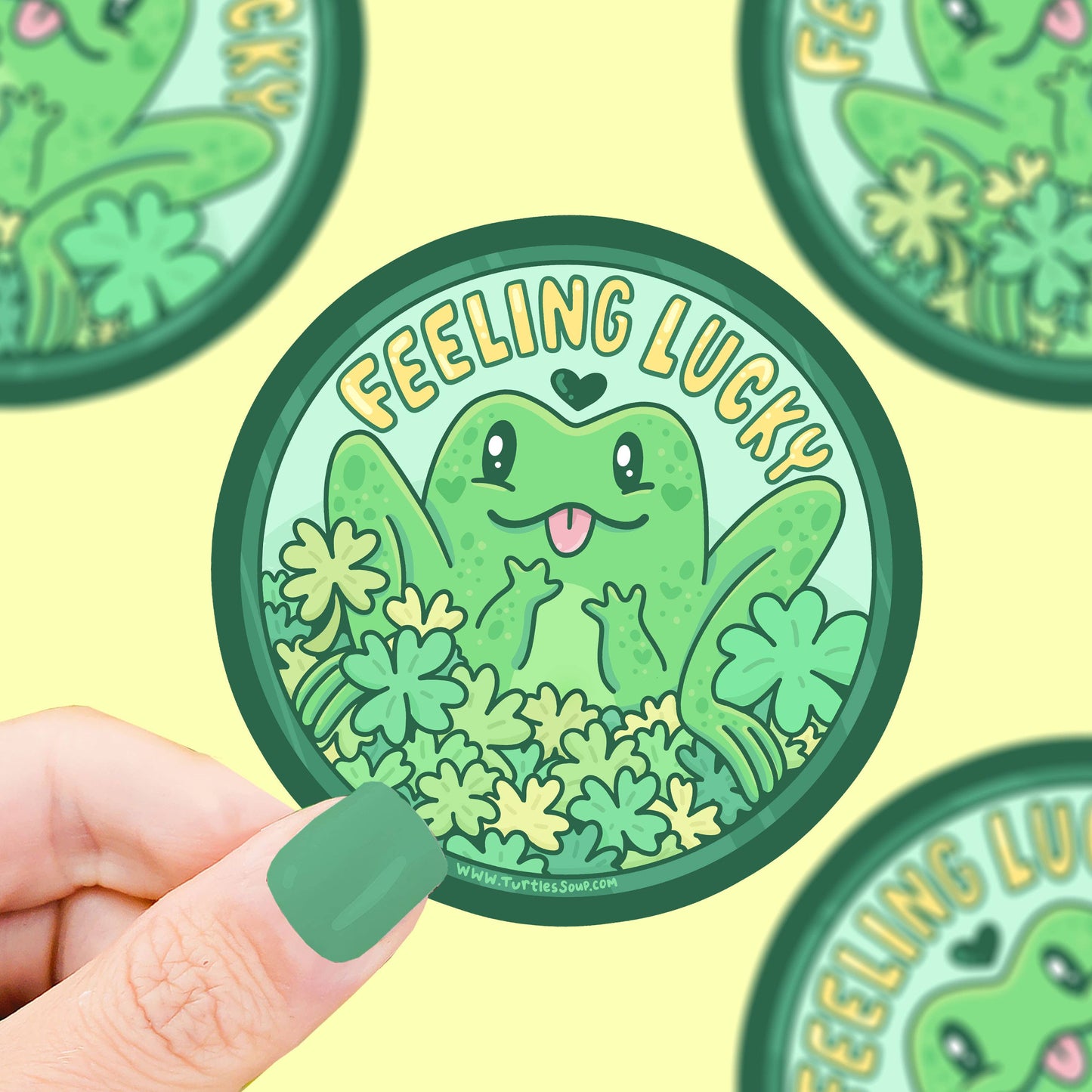 Feeling Lucky Frog Vinyl Sticker