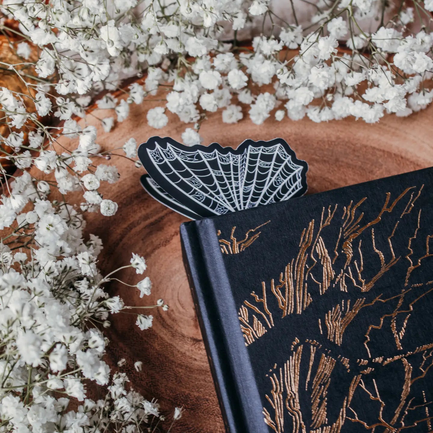 3D Spooky Spiderweb Butterfly Wings Bookmark | Soft Touch