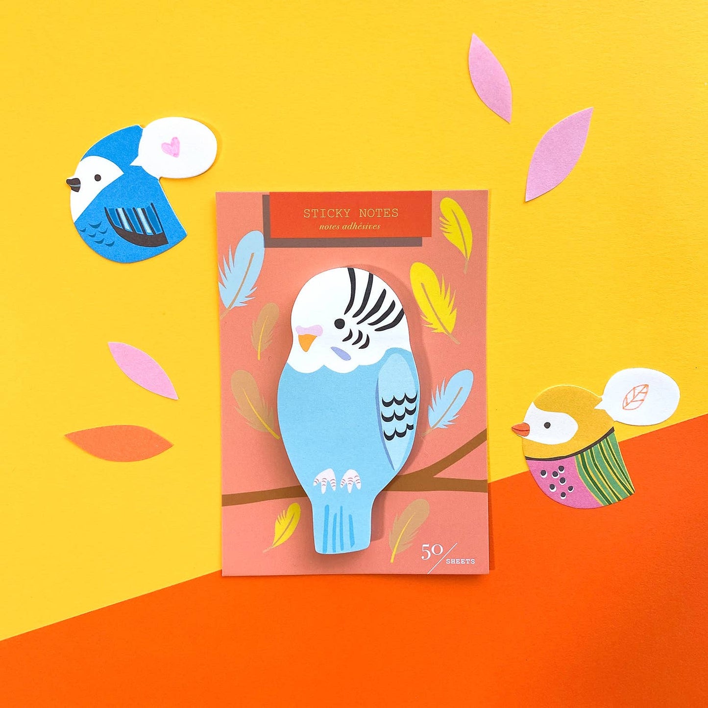 Budgie Die Cut Sticky Notes